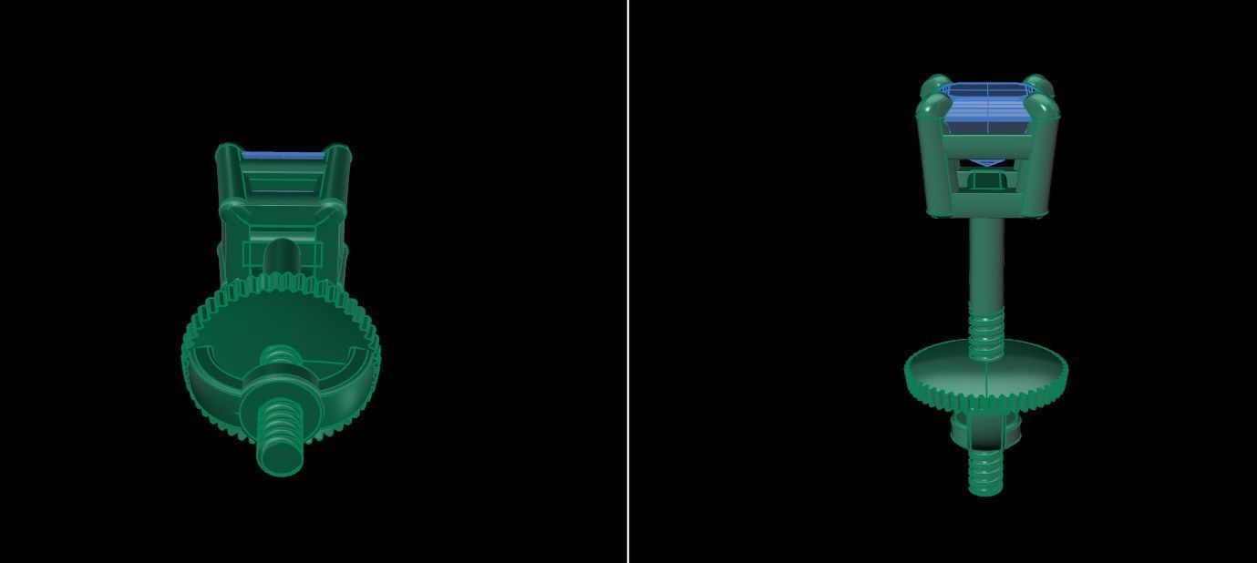 SQUARE EMERALD CUT 4 PRONG SOLITAIRE EARRING 4MM 3D print model_12