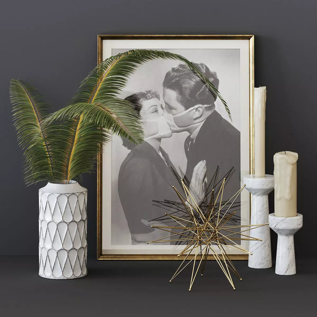 Decor set 9 candle 3D model_0