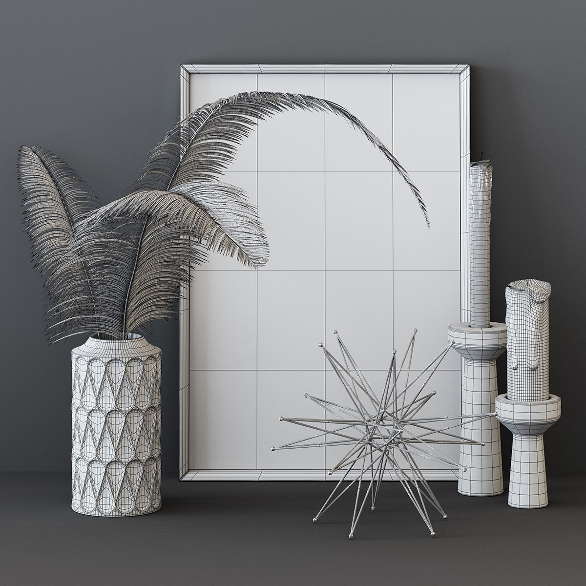 Decor set 9 candle 3D model_3