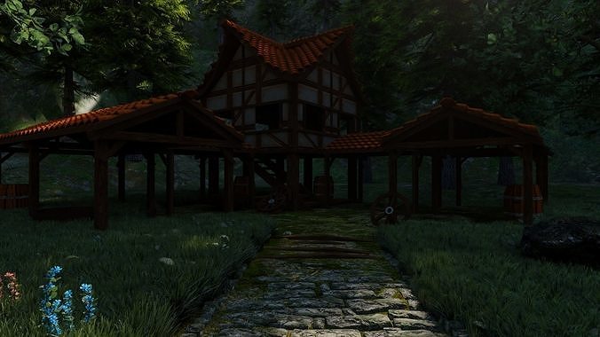 Village Scene 3D model 5