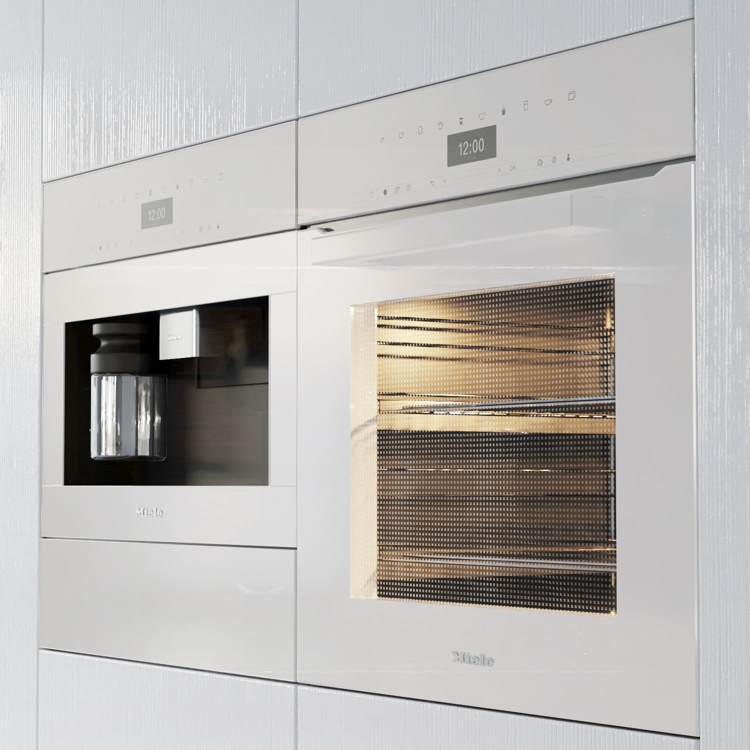 white modern kitchen  k001 3D model_4