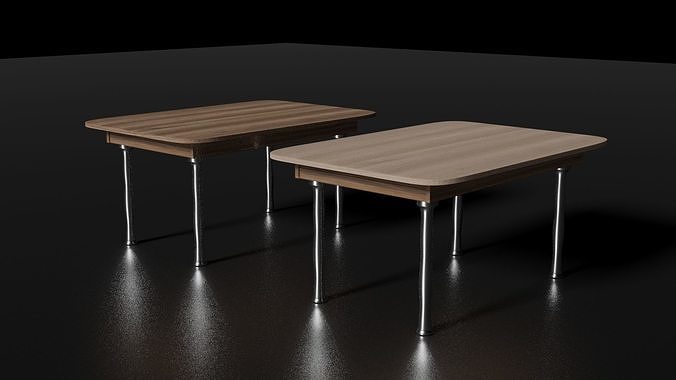 Modern Kitchen table metal legs pack Low-poly 3D model