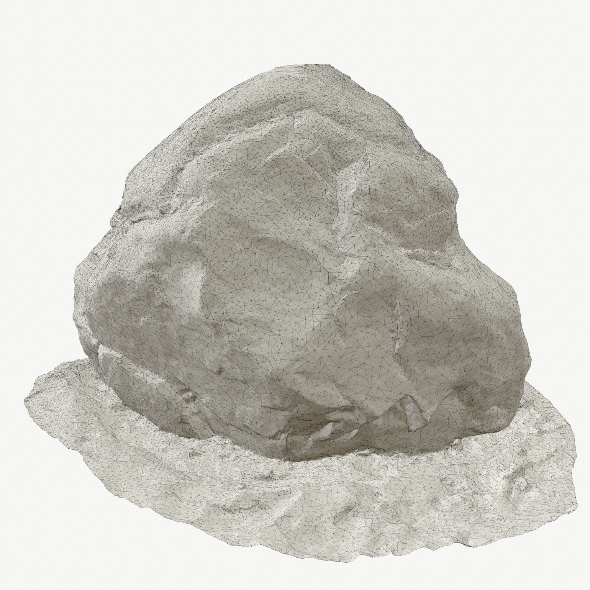Stone in the snow Low-poly 3D model_13