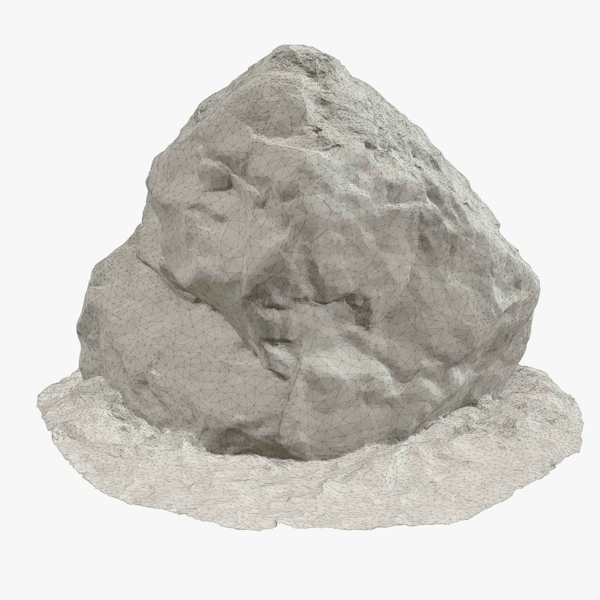 Stone in the snow Low-poly 3D model_10
