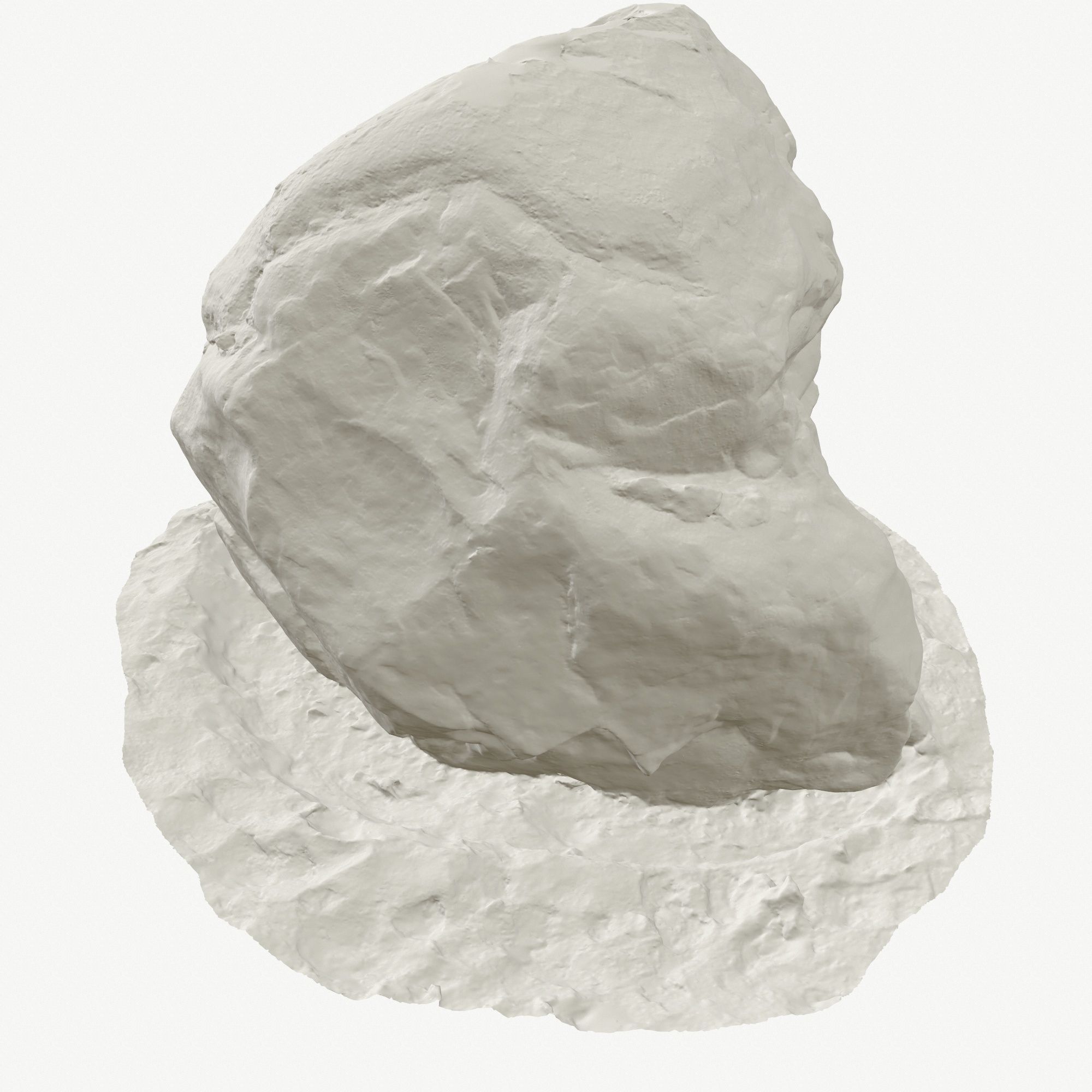 Stone in the snow Low-poly 3D model_7
