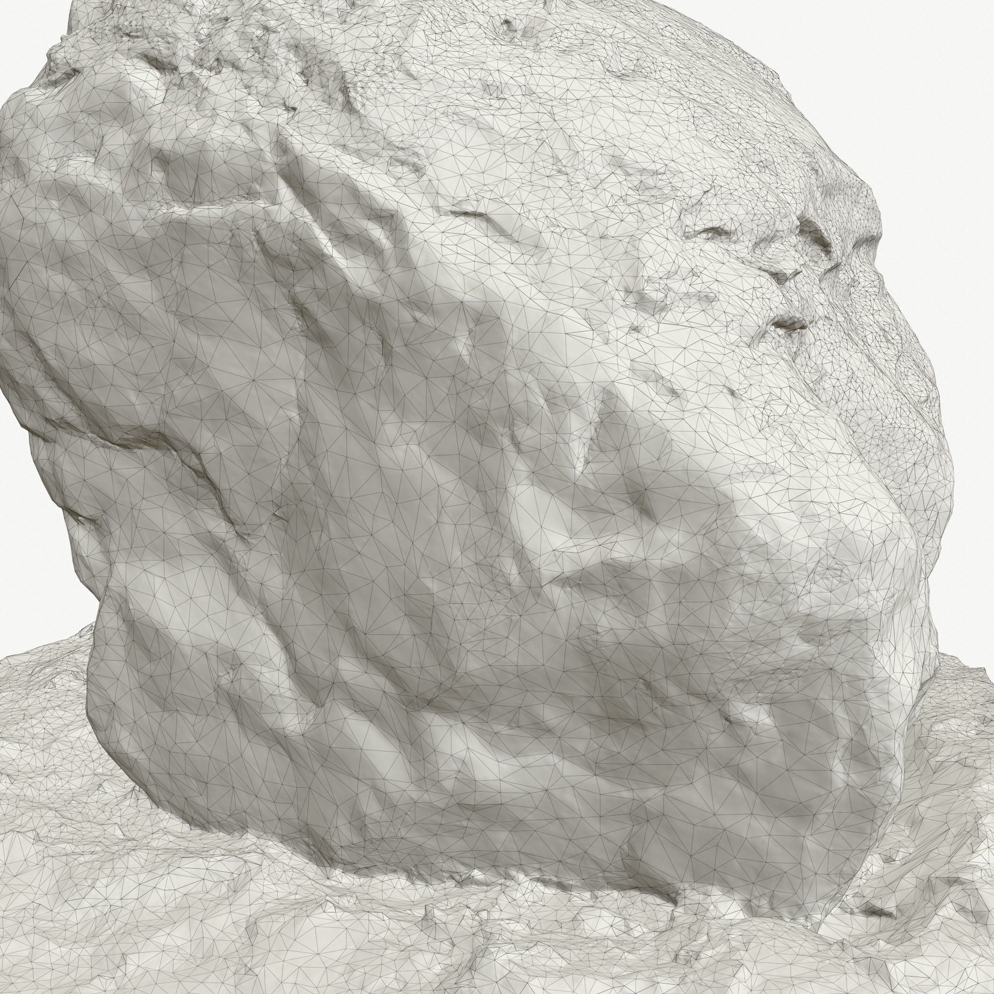 Stone in the snow Low-poly 3D model_11