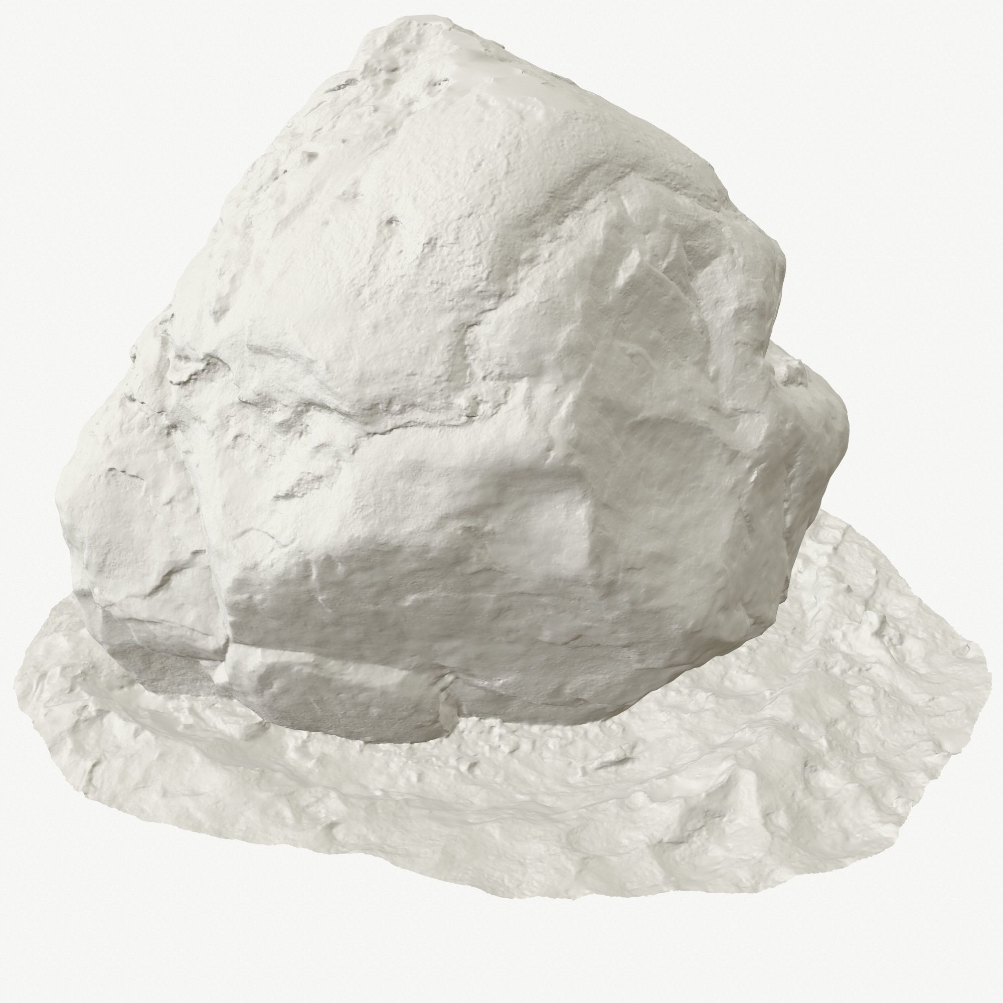 Stone in the snow Low-poly 3D model_6
