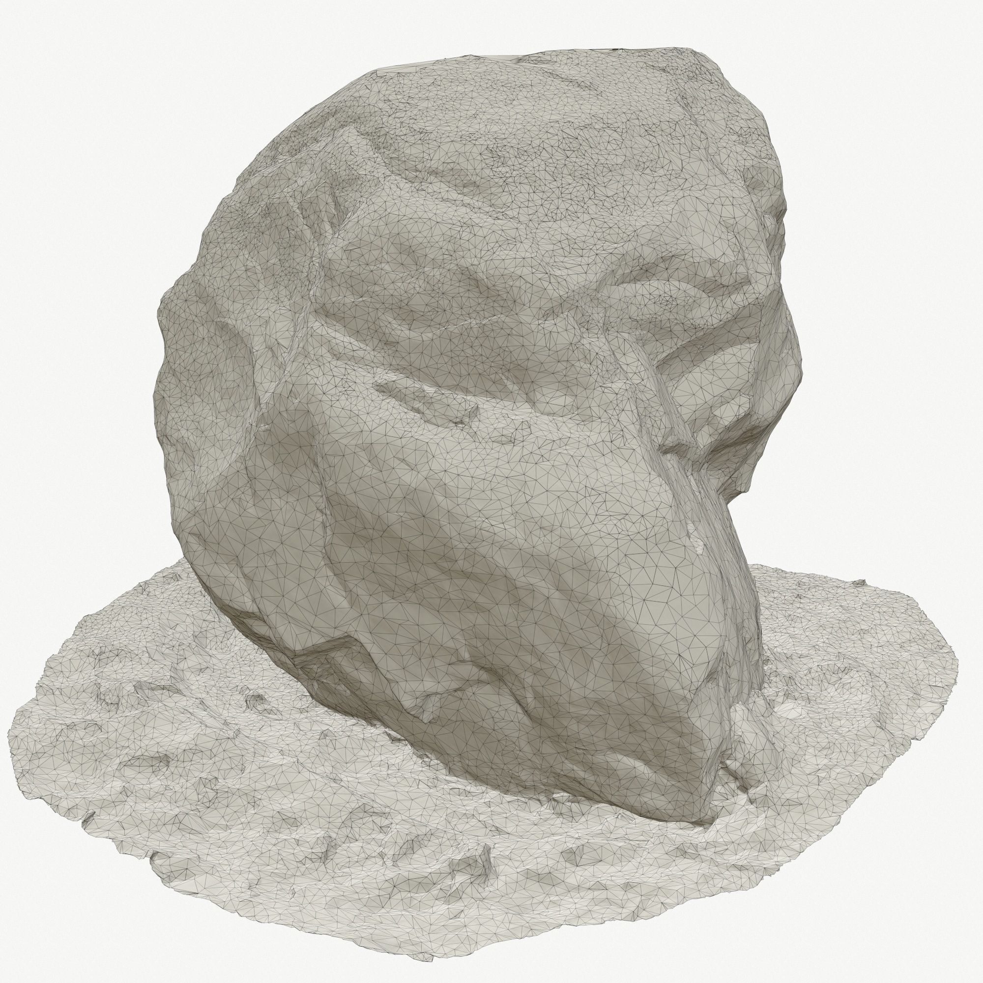 Stone in the snow Low-poly 3D model_14