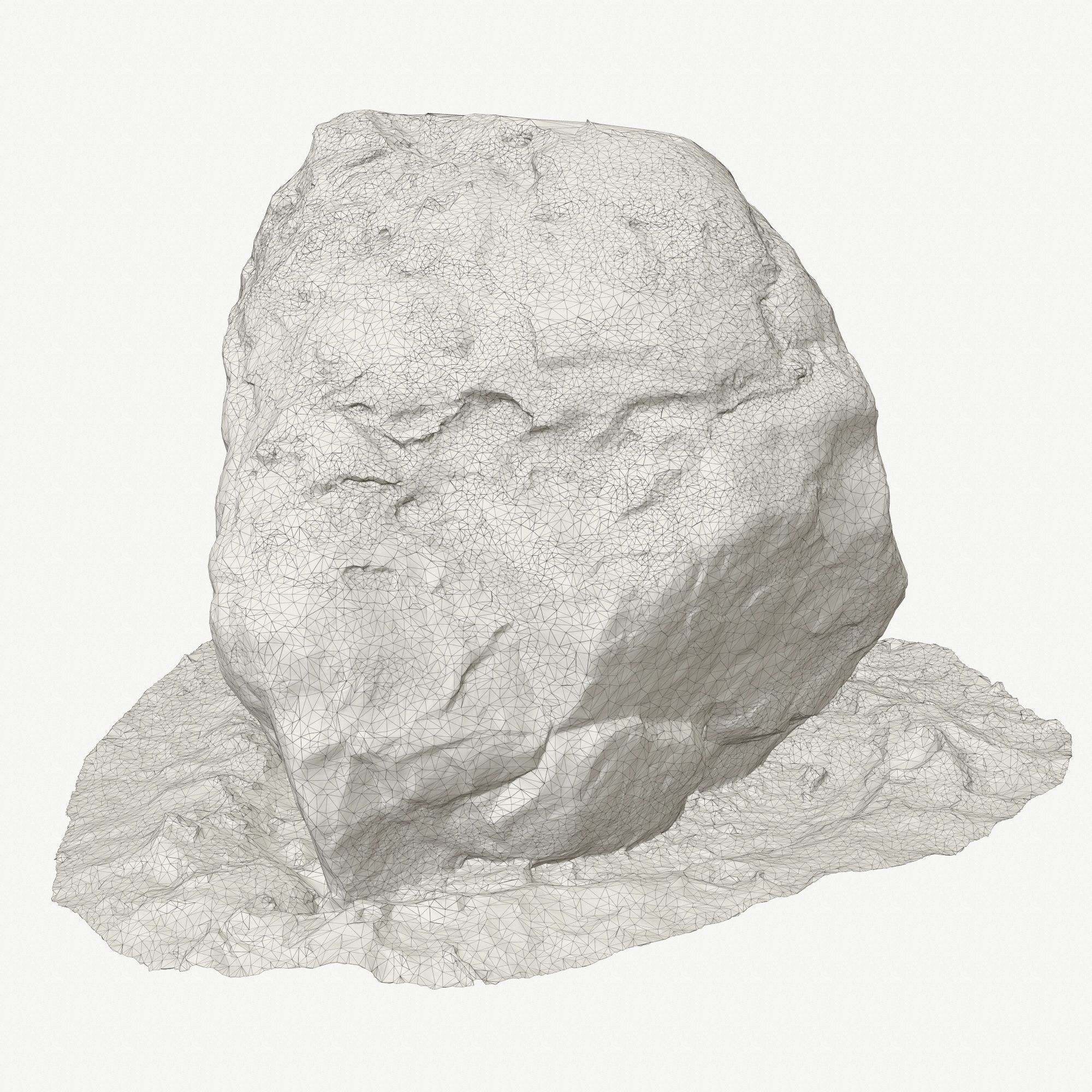 Stone in the snow Low-poly 3D model_12