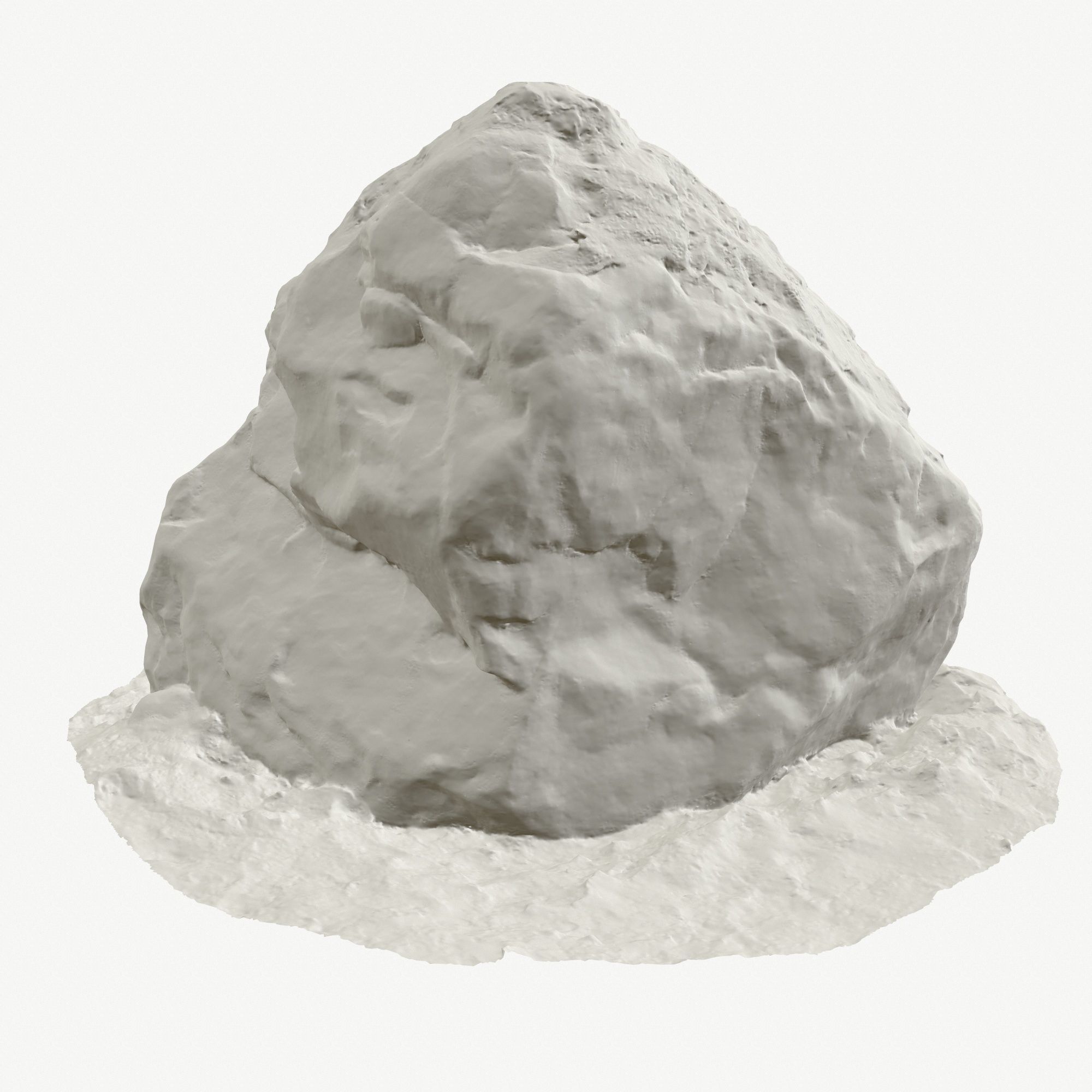 Stone in the snow Low-poly 3D model_9