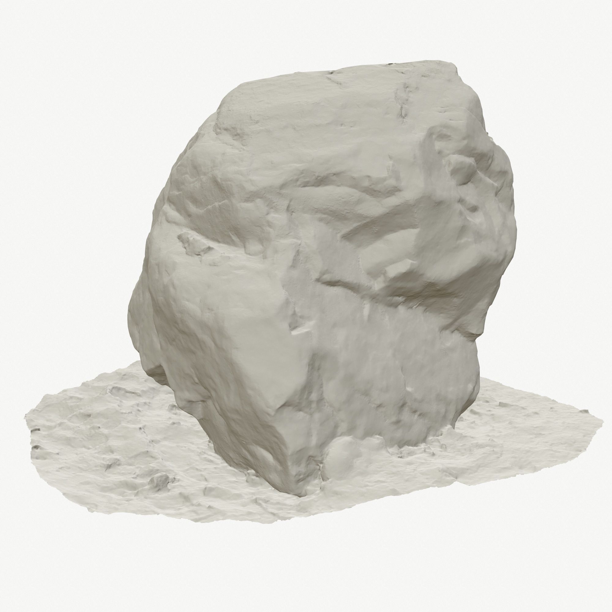 Stone in the snow Low-poly 3D model_8