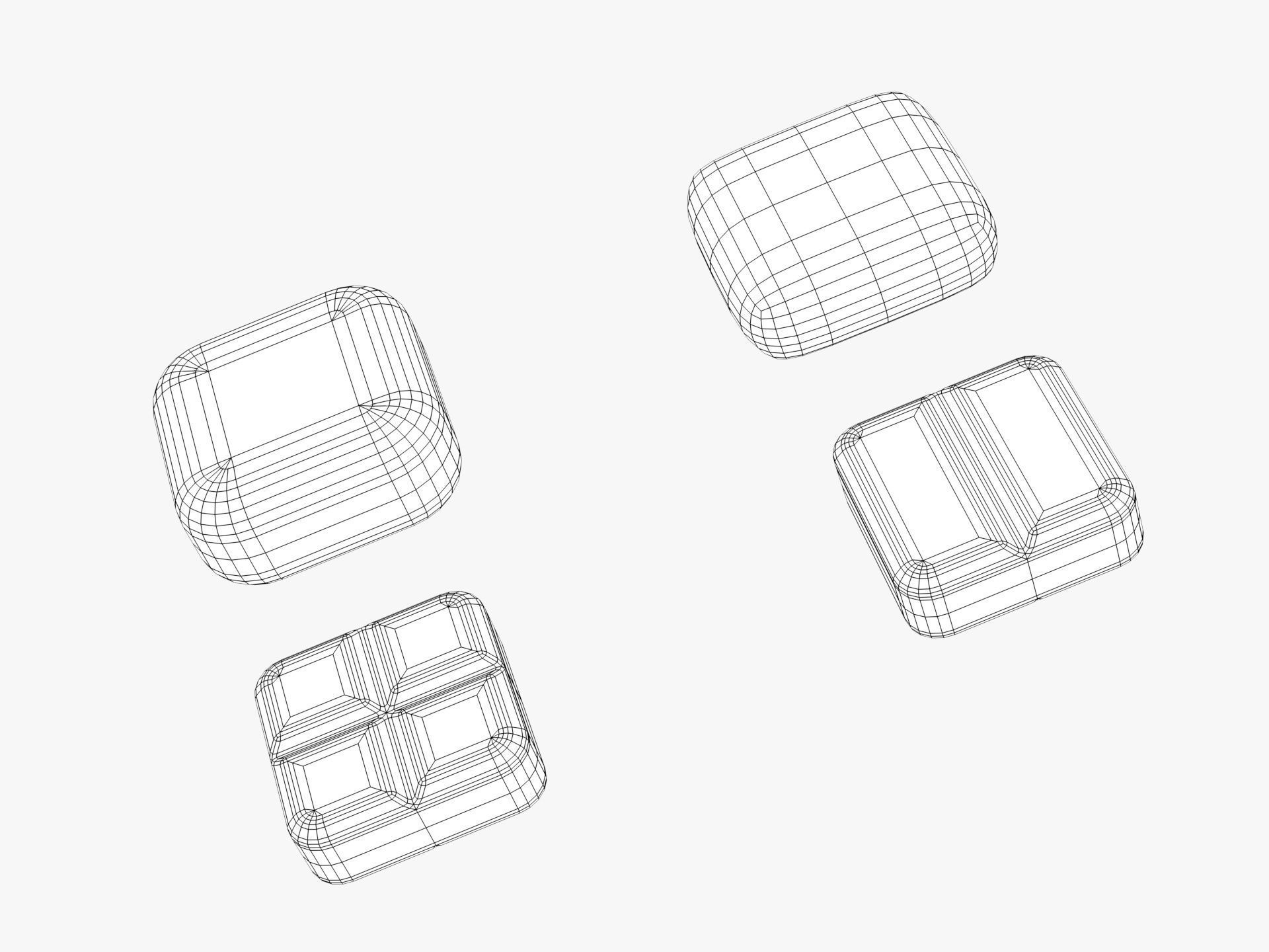 Set of square shaped pills with 4K PBR tex and color variations Low-poly 3D model_8