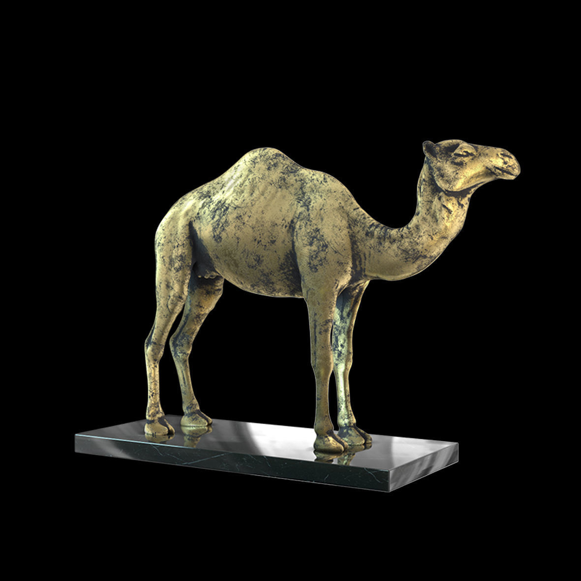 Camel sculpture Low-poly 3D model_1
