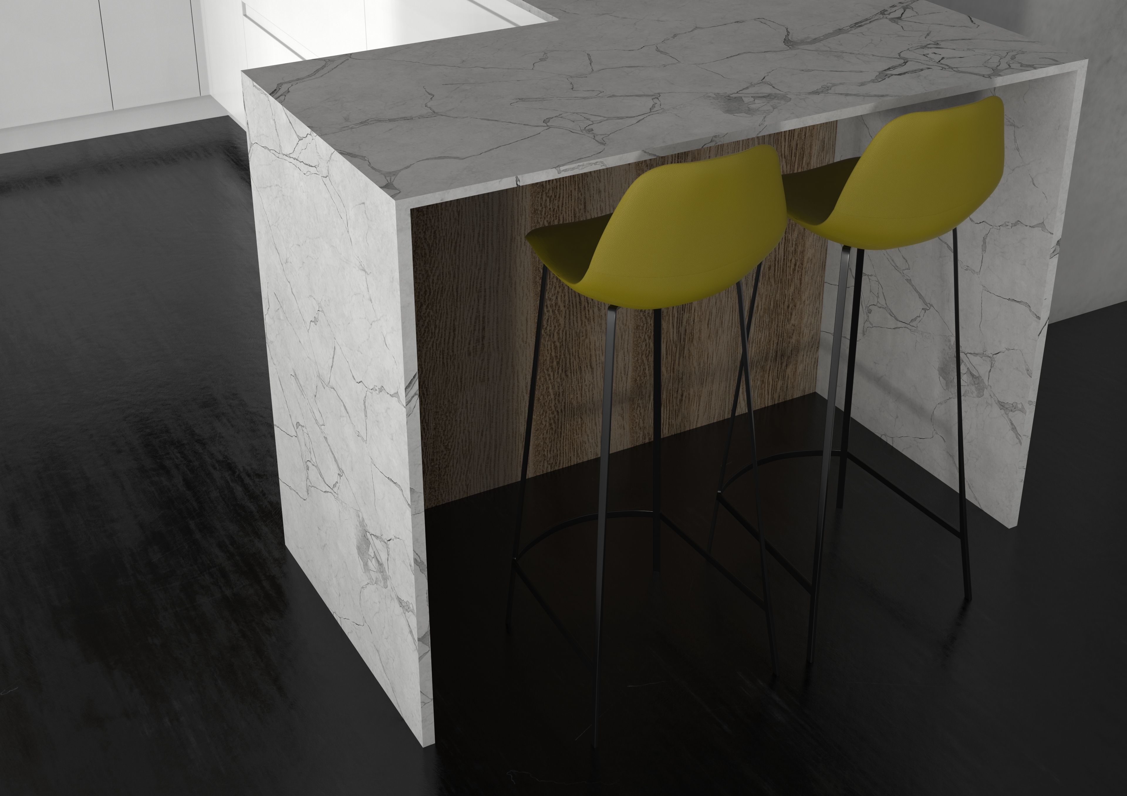 Kitchen modern with wooden cabinets 3D model_5