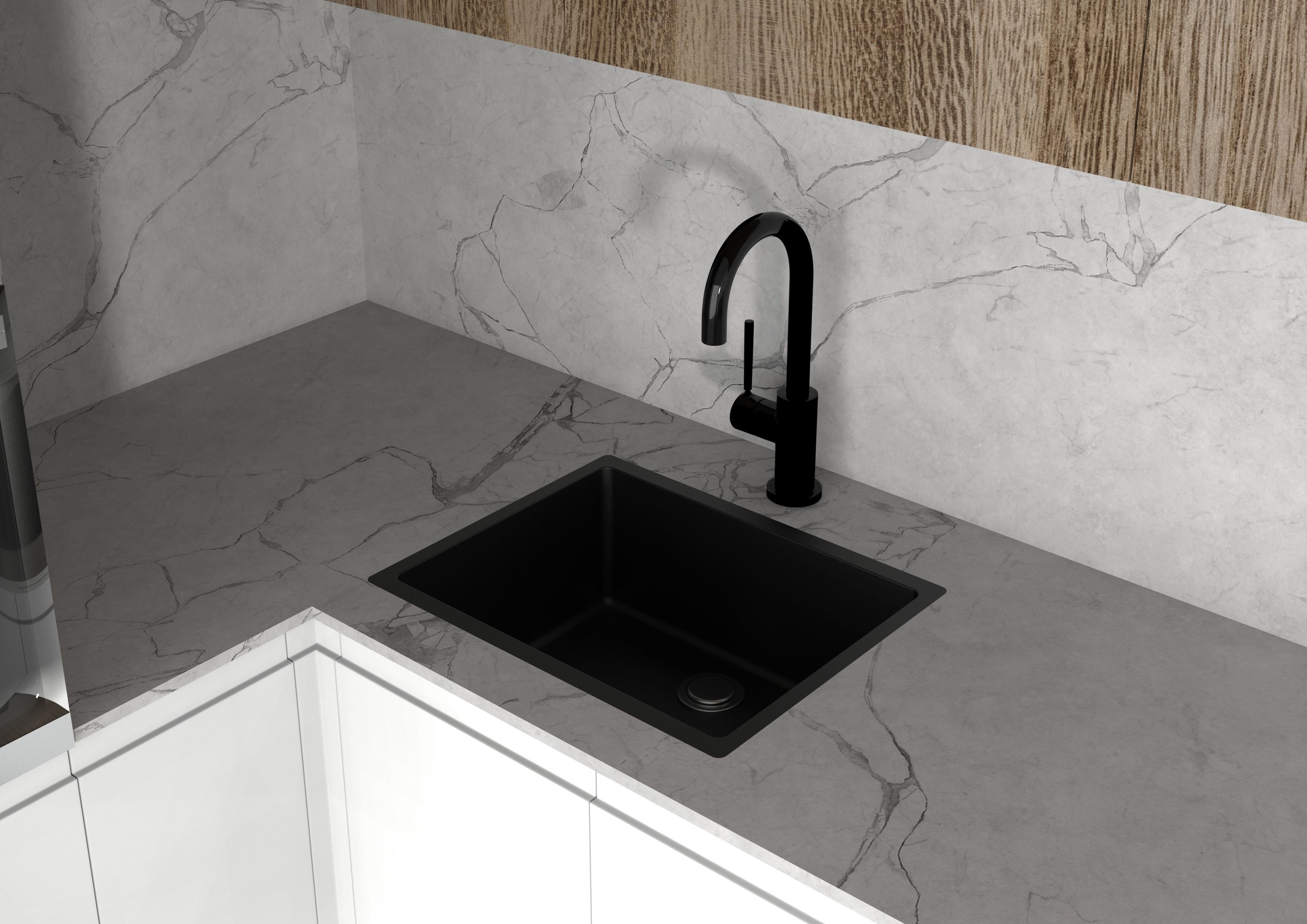 Kitchen modern with wooden cabinets 3D model_4