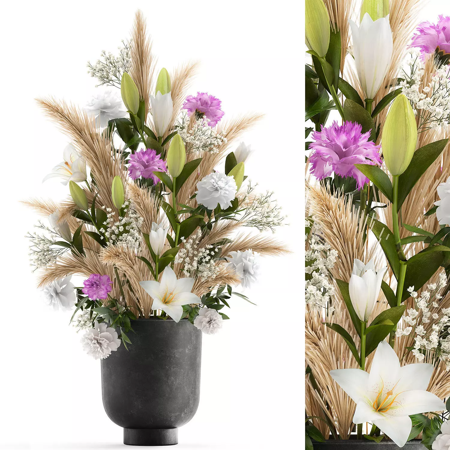 Bouquet of flowers in a Vase 113 3D model