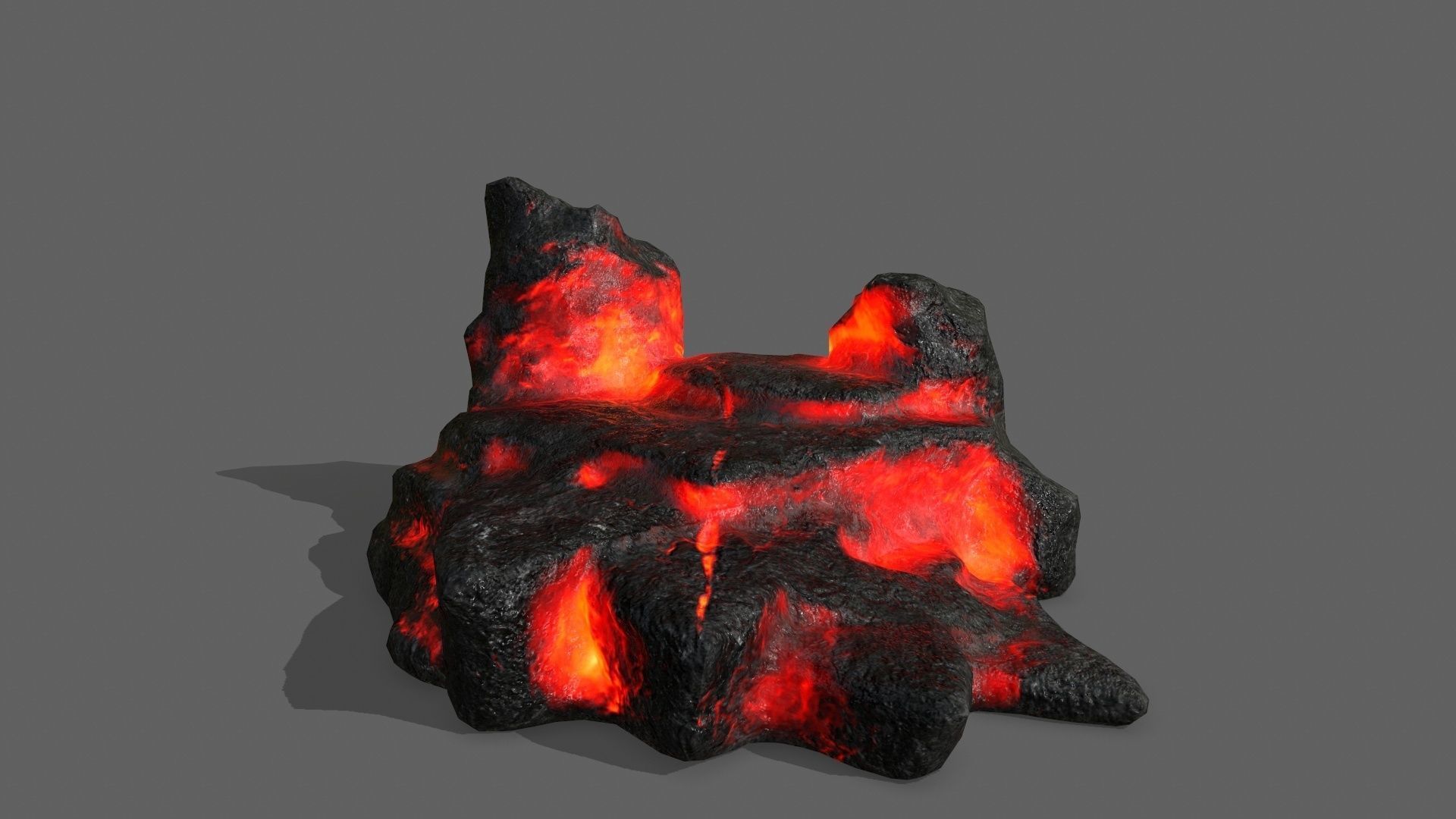 Rock Set with flames Low-poly 3D model_8