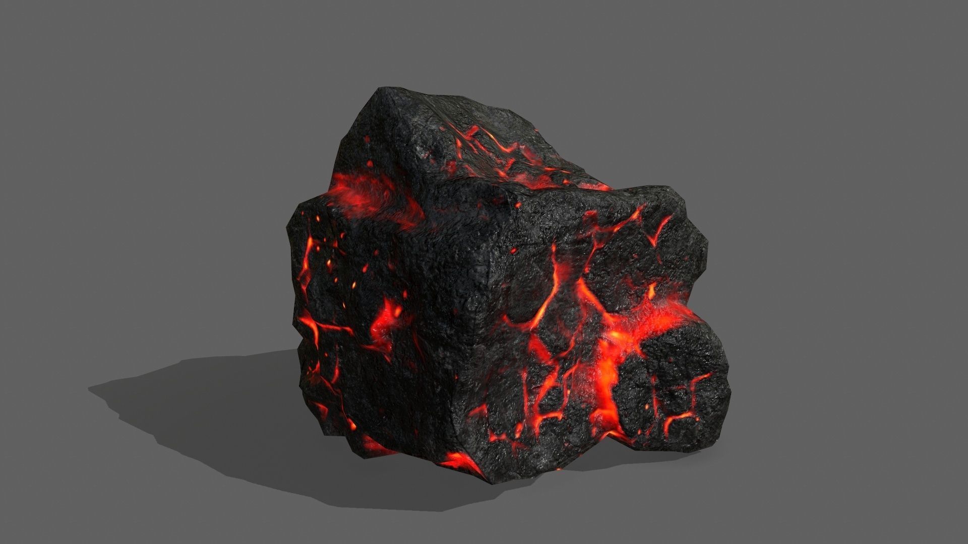 Rock Set with flames Low-poly 3D model_12