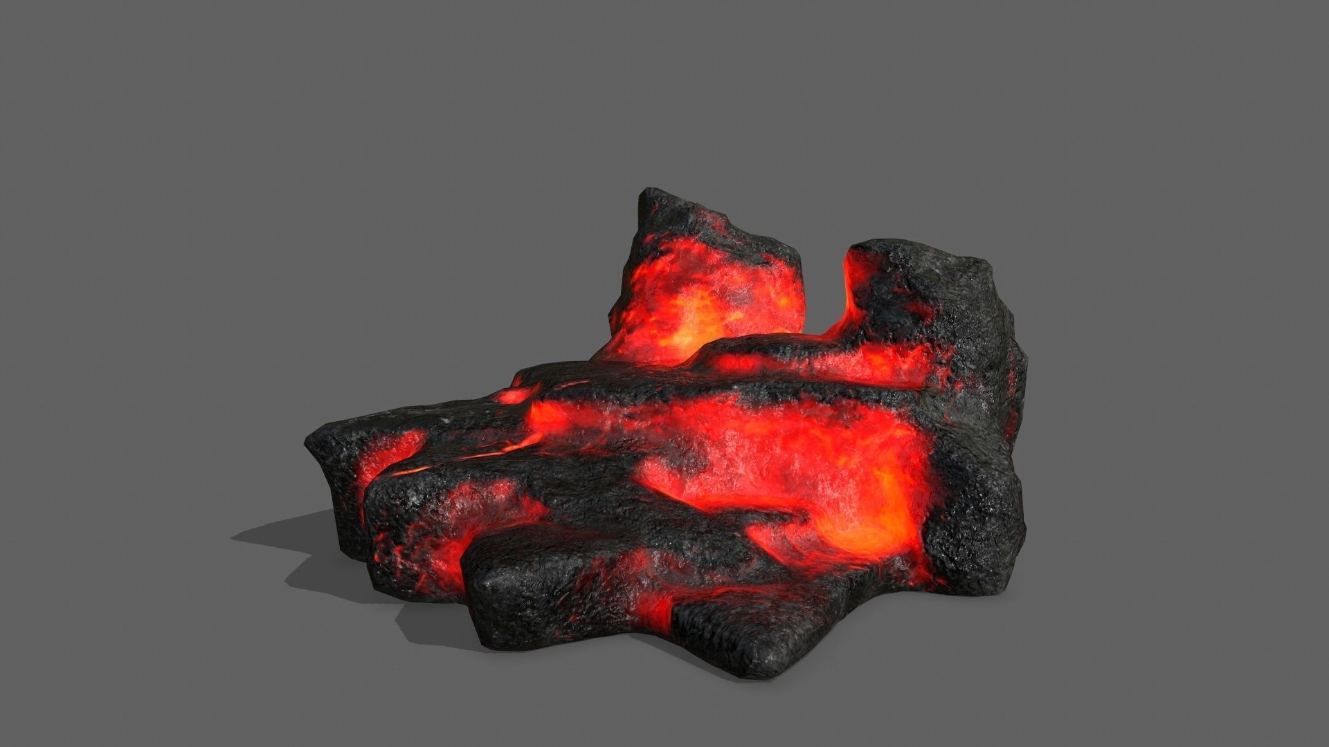 Rock Set with flames Low-poly 3D model_7