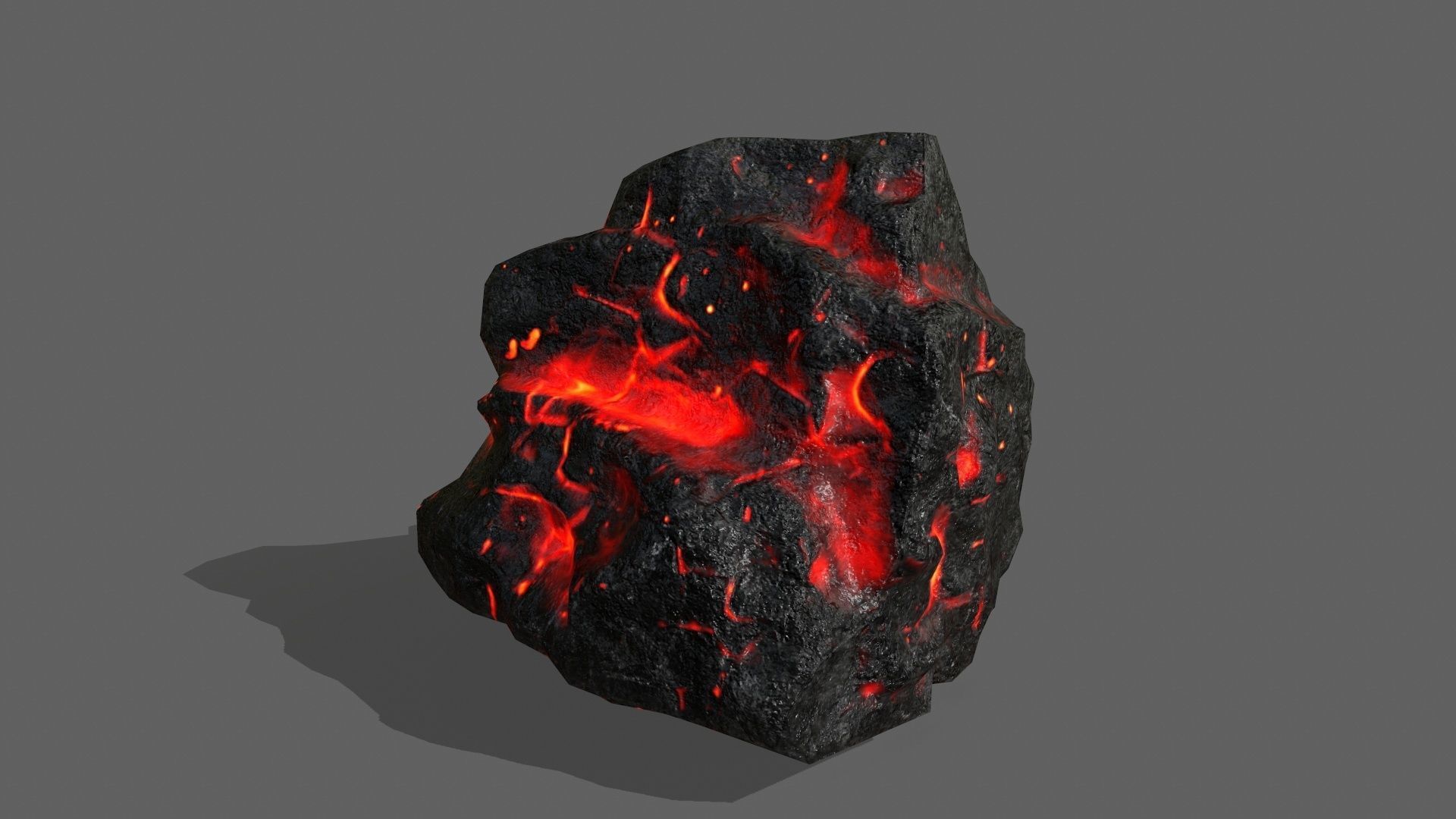 Rock Set with flames Low-poly 3D model_13