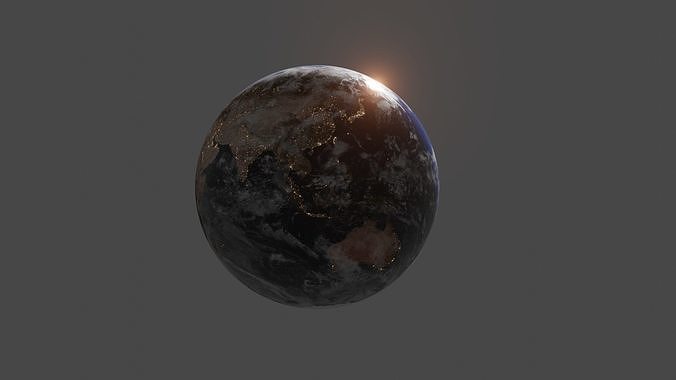 Earth Model in sun 3D model
