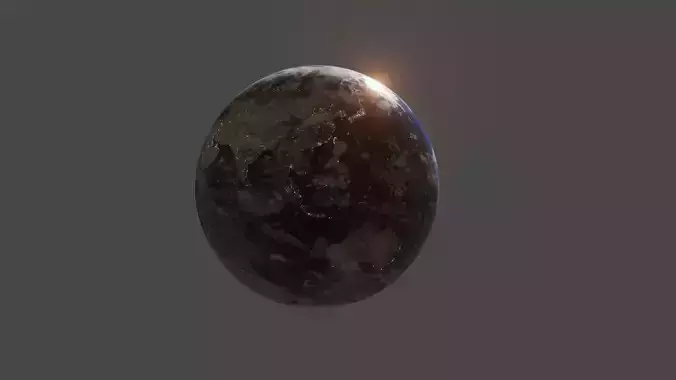 Earth Model in sun 3D model
