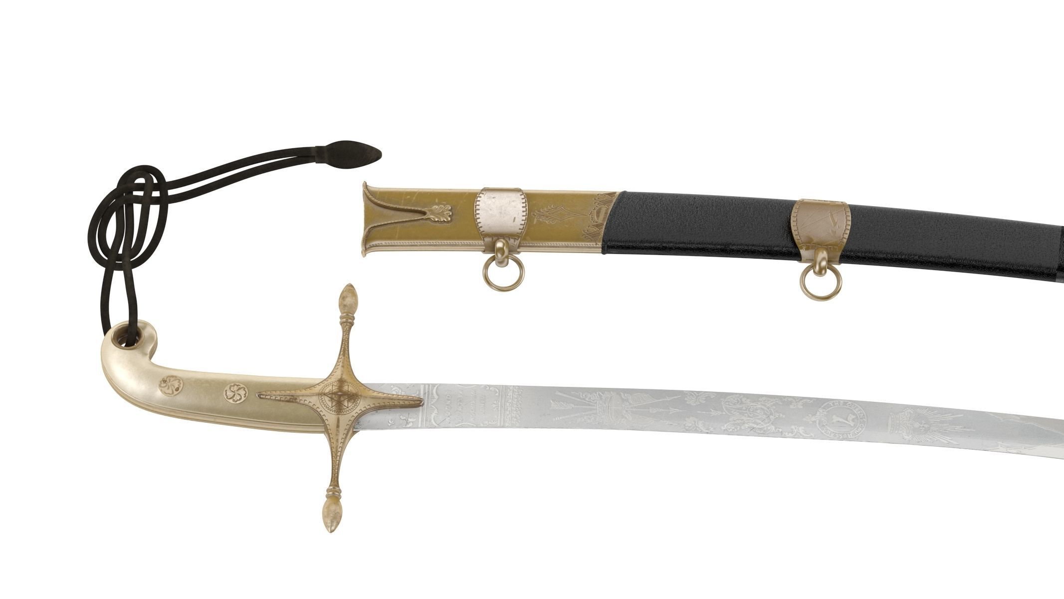 Mameluke Sword  Low-poly 3D model_7