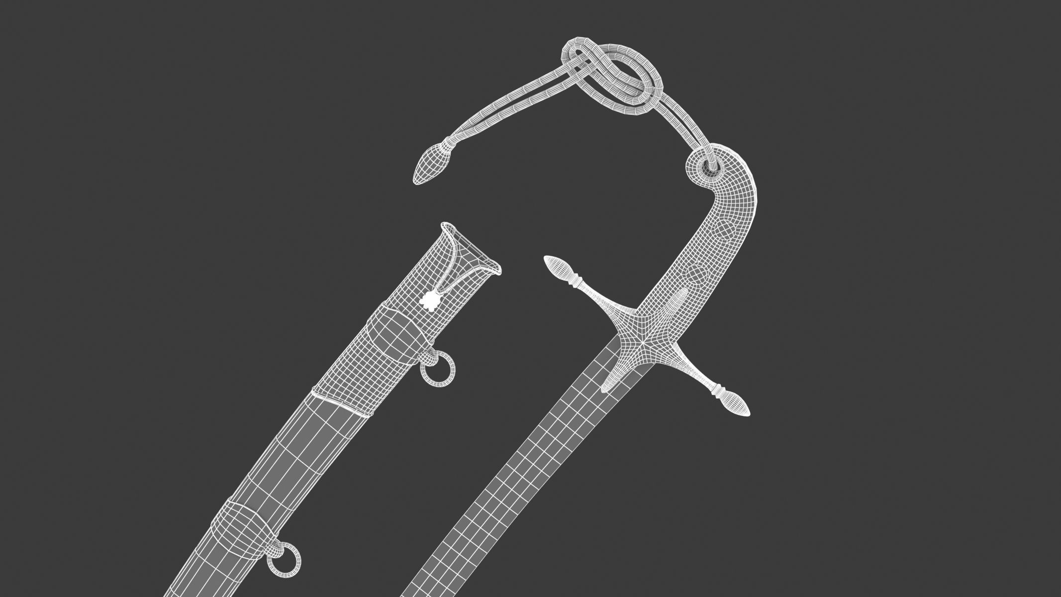 Mameluke Sword  Low-poly 3D model_26