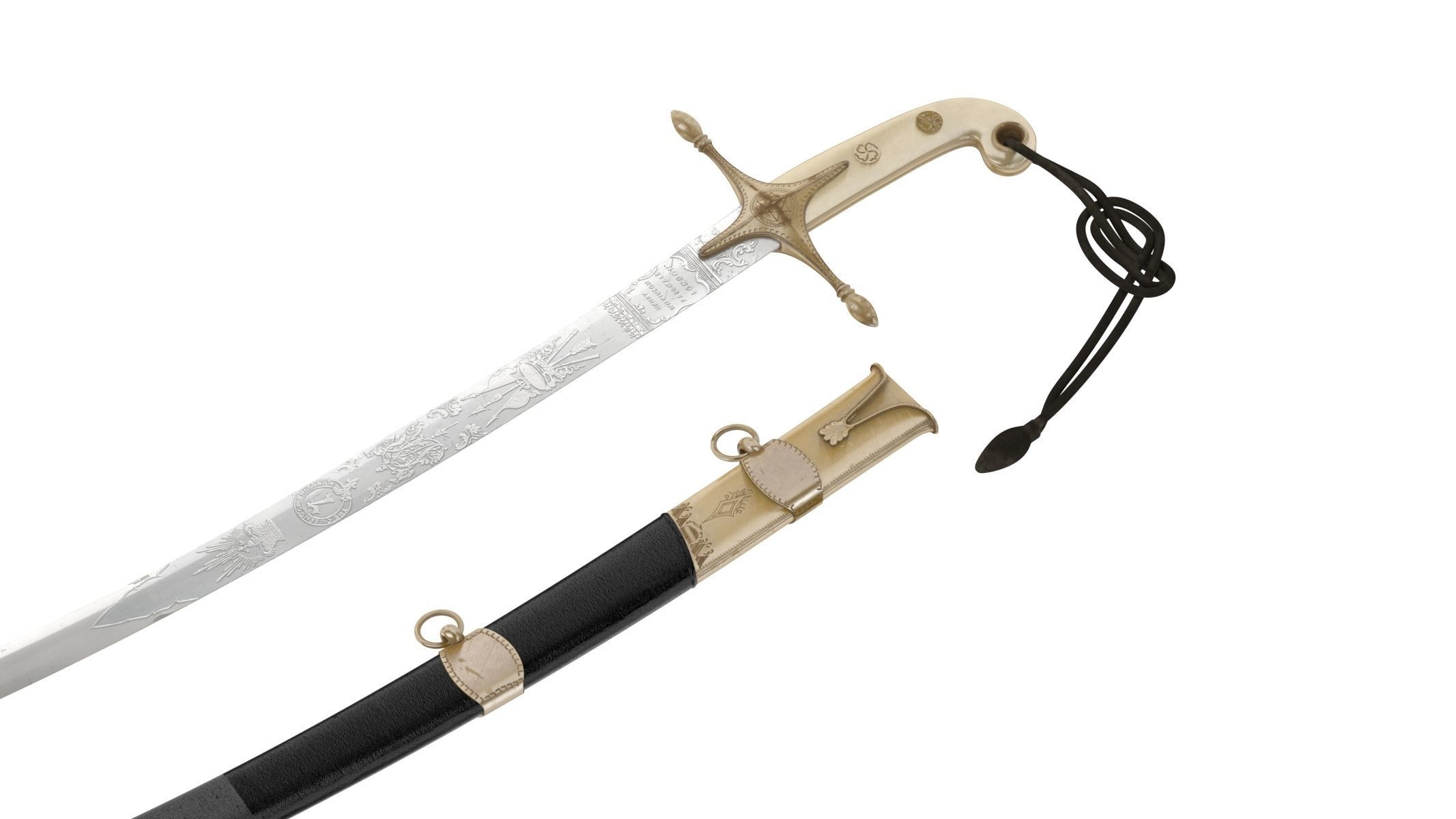 Mameluke Sword  Low-poly 3D model_9