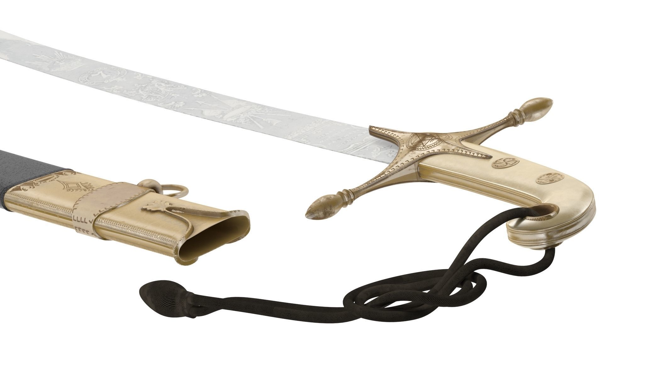 Mameluke Sword  Low-poly 3D model_10