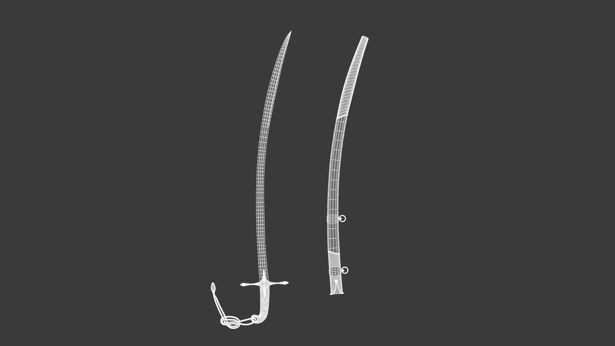 Mameluke Sword  Low-poly 3D model_20