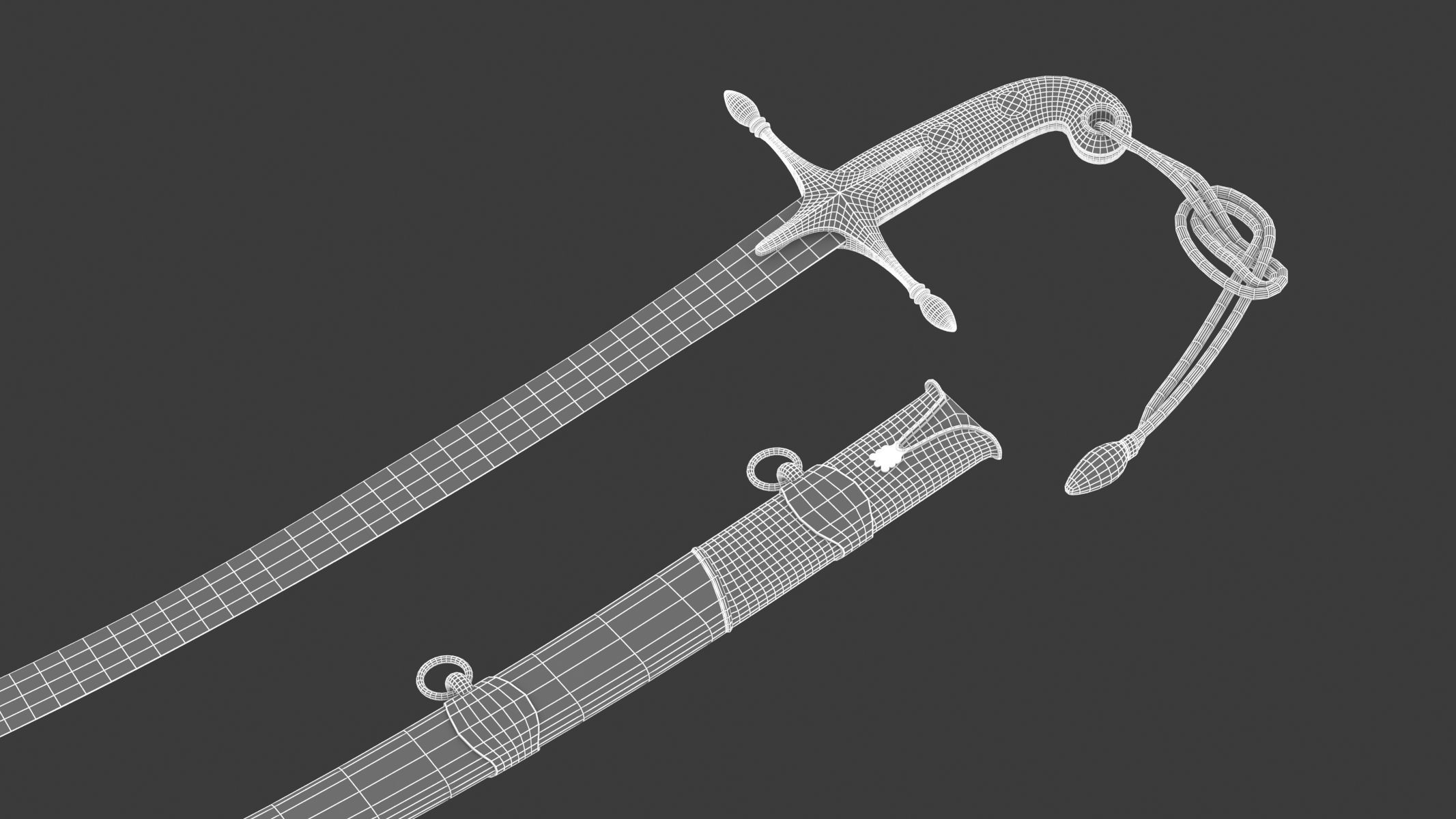 Mameluke Sword  Low-poly 3D model_24
