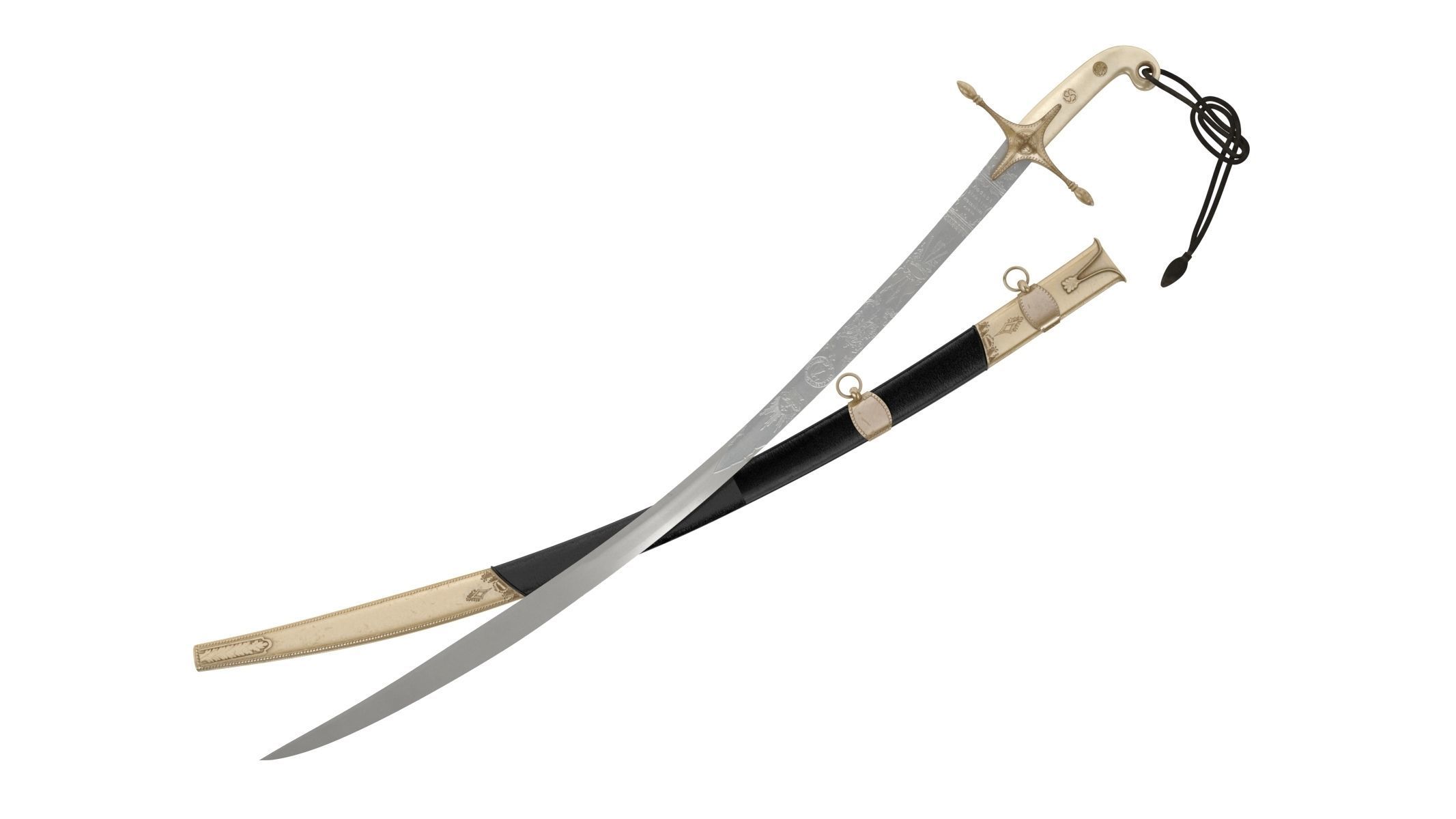 Mameluke Sword  Low-poly 3D model_6