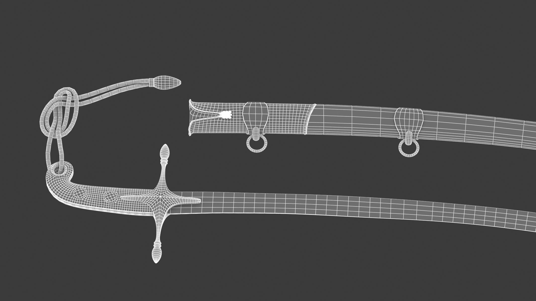 Mameluke Sword  Low-poly 3D model_22