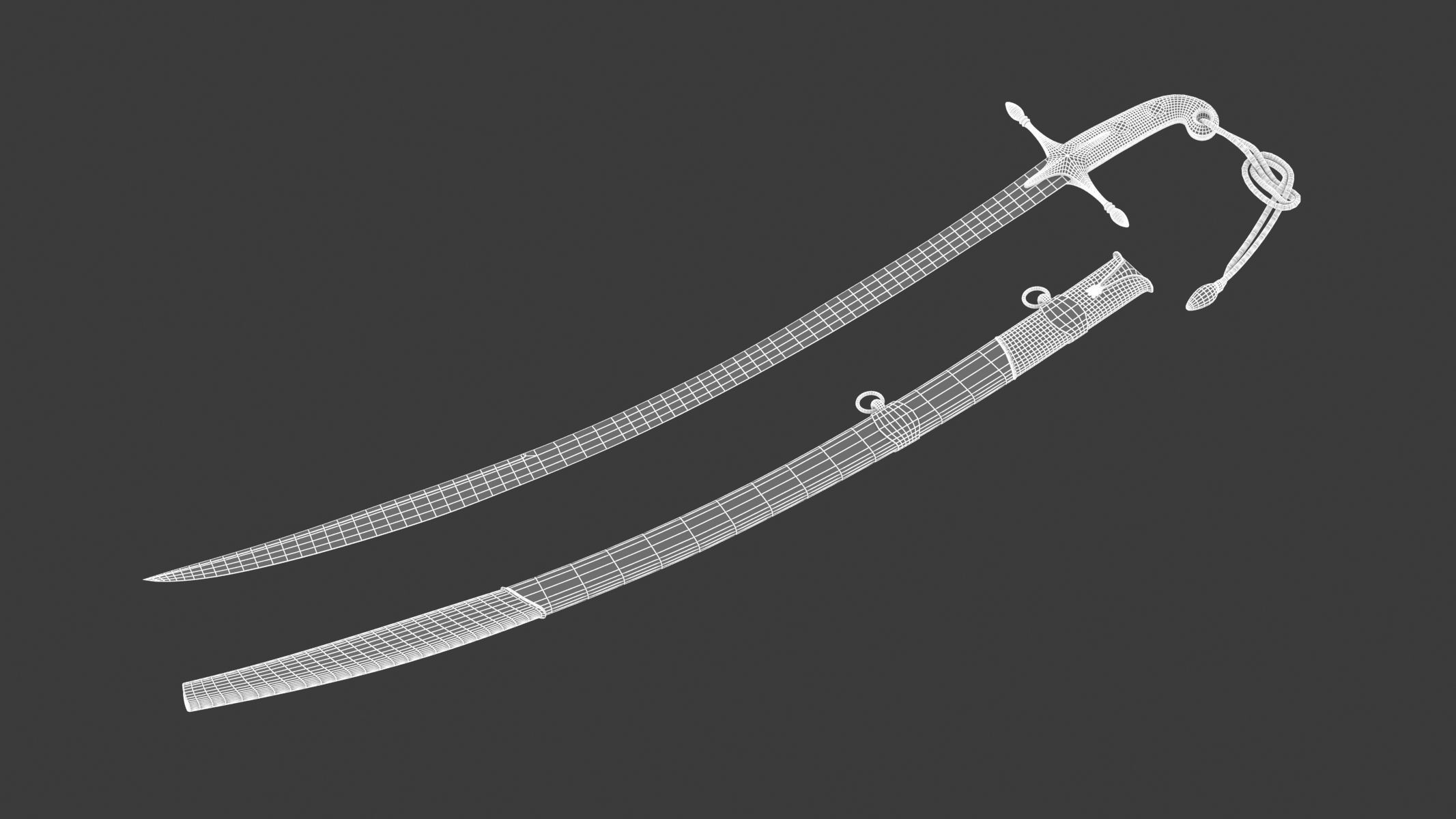 Mameluke Sword  Low-poly 3D model_17
