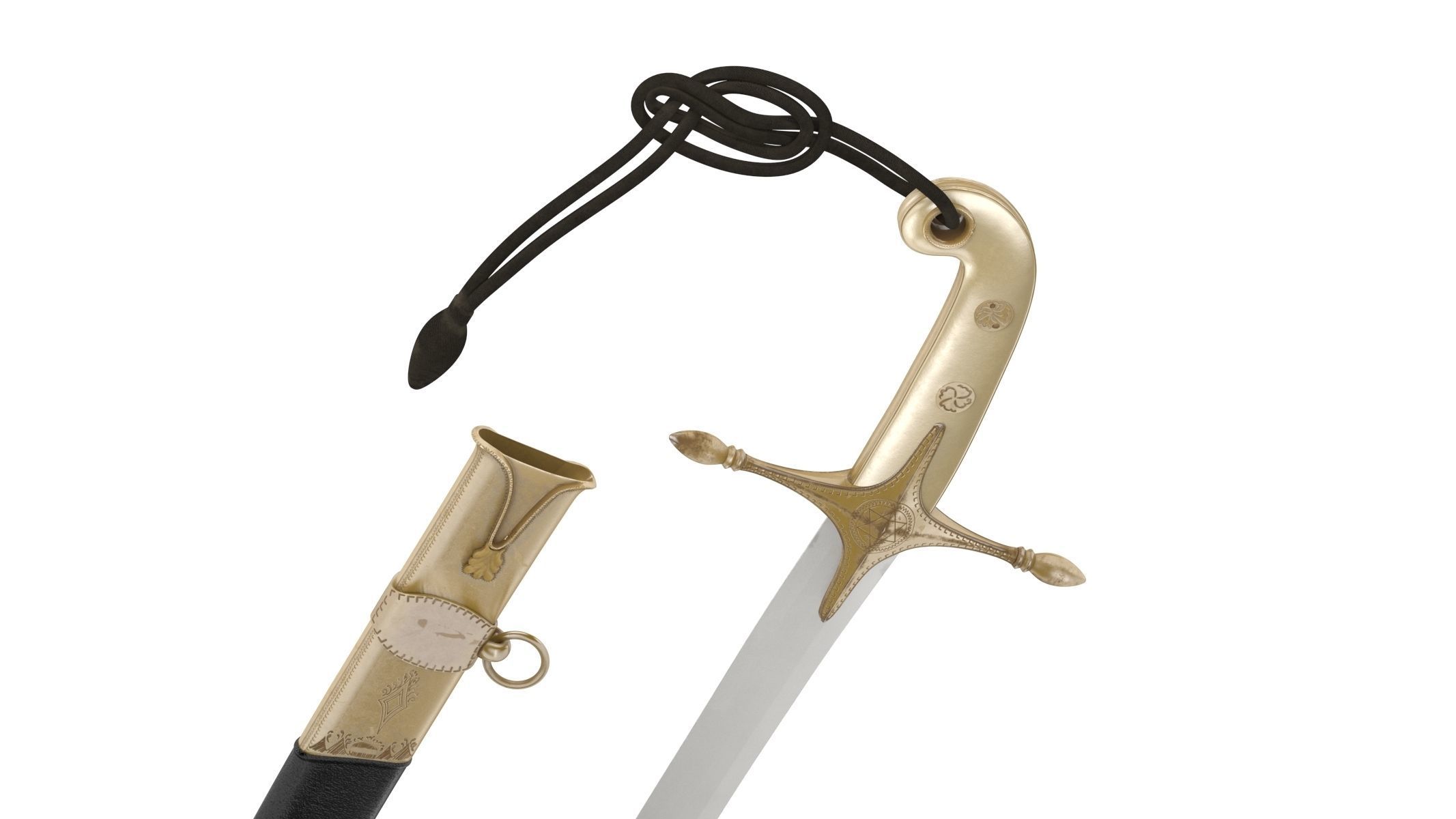 Mameluke Sword  Low-poly 3D model_11