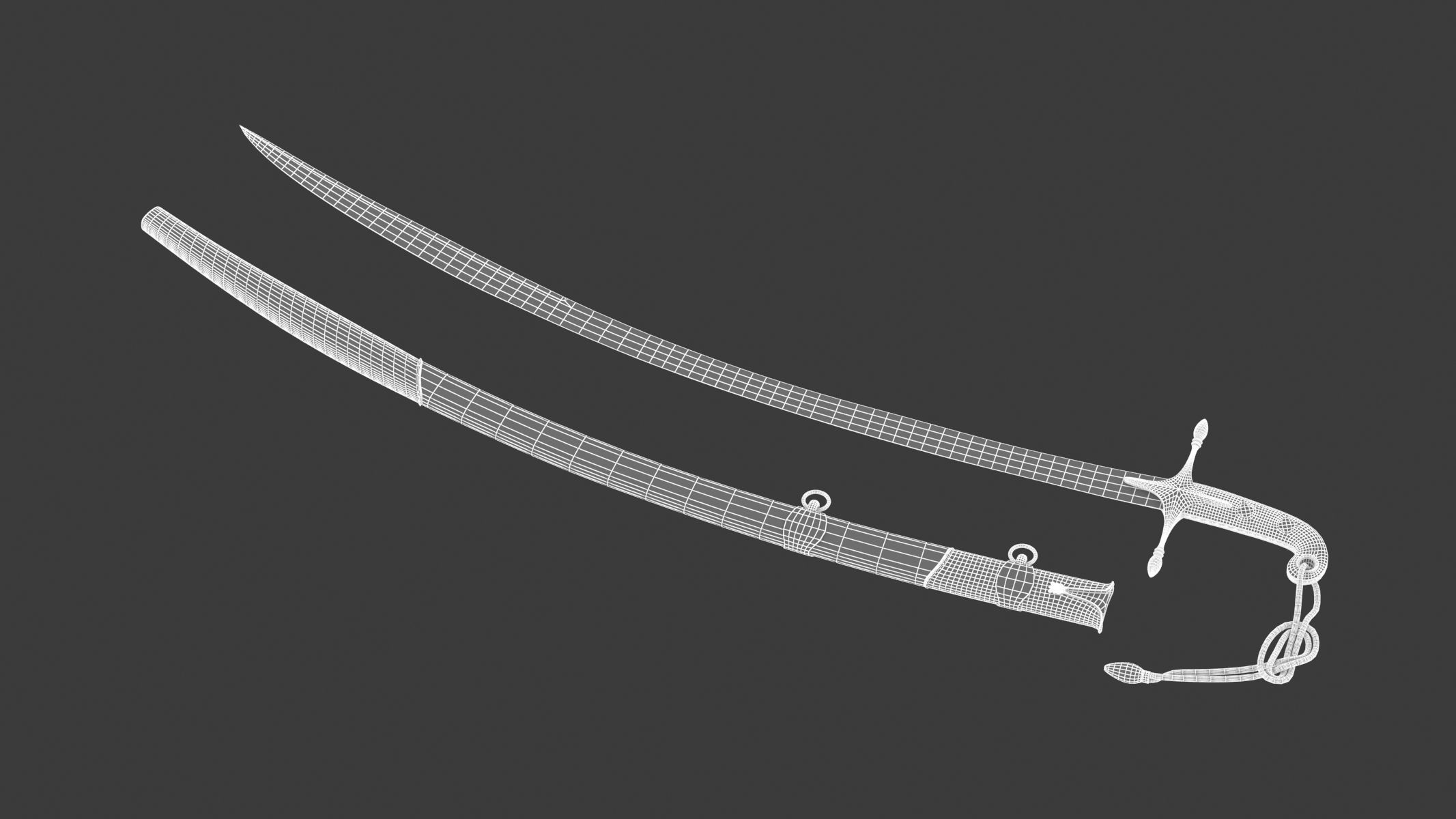 Mameluke Sword  Low-poly 3D model_16
