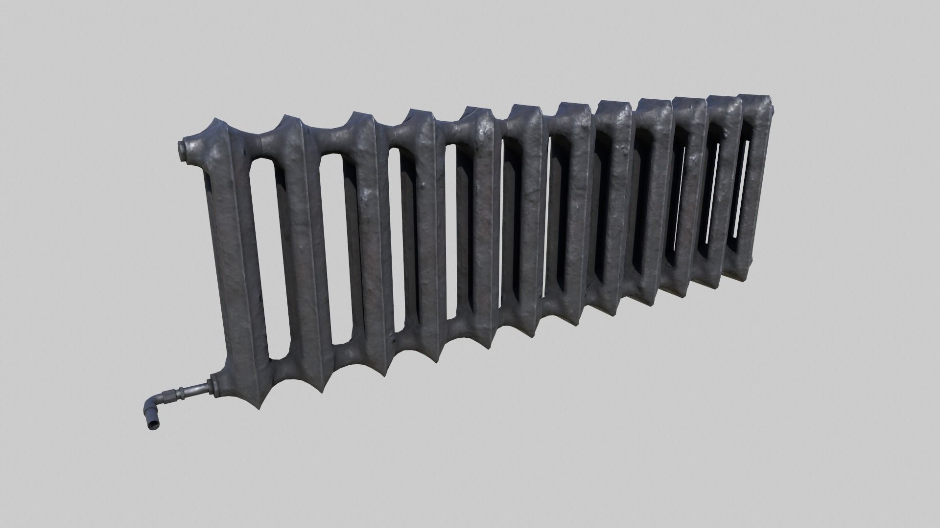 Old School Radiator Low-poly 3D model_5