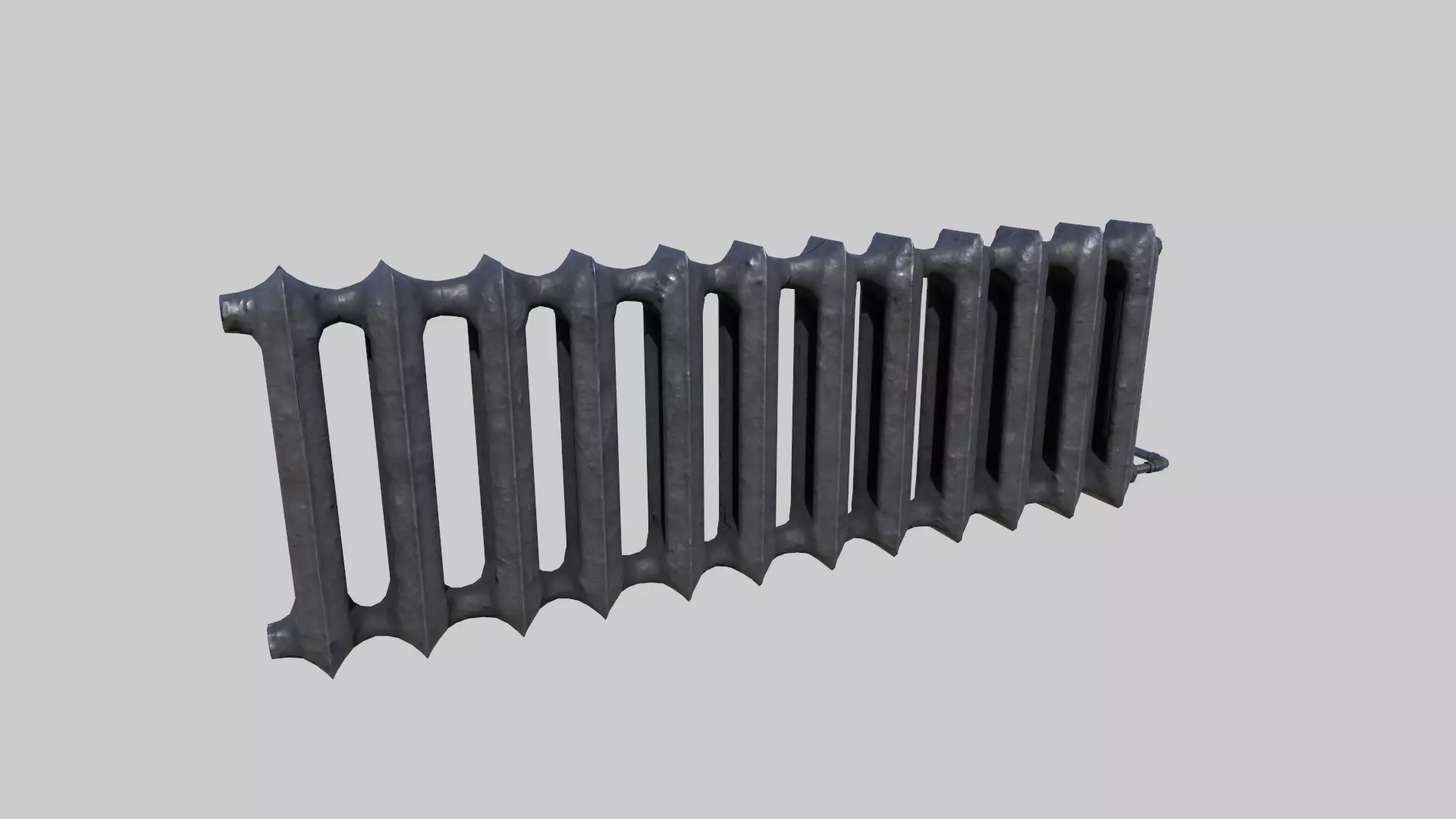 Old School Radiator Low-poly 3D model_0