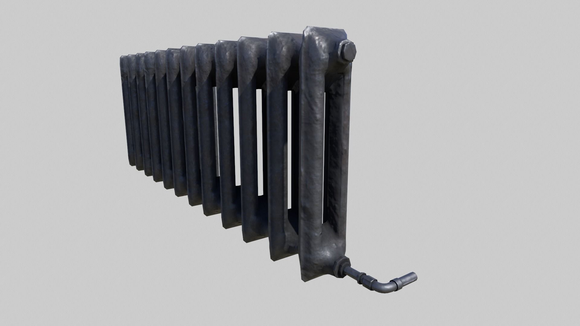 Old School Radiator Low-poly 3D model_3