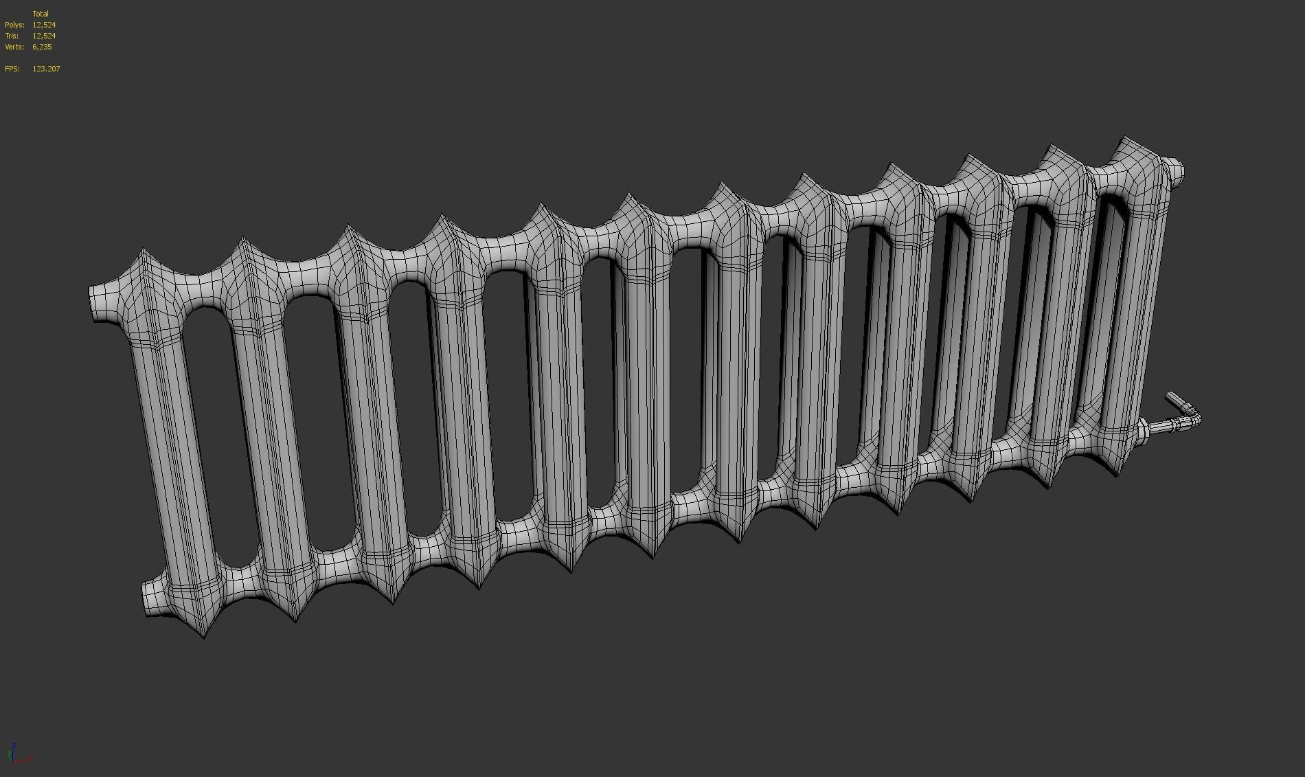 Old School Radiator Low-poly 3D model_6