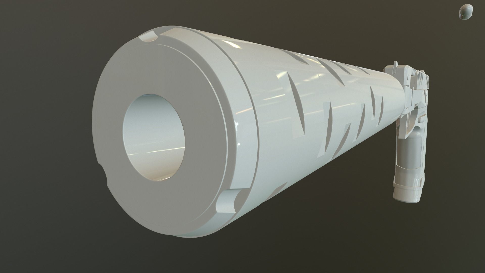 Laugo Arms Alien Pistol with LaserSight Suppressor Low-poly 3D model_84