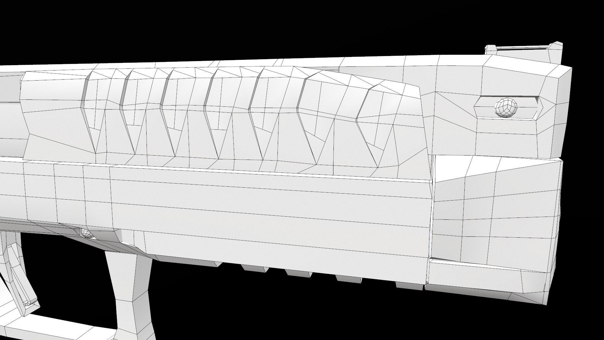 Laugo Arms Alien Pistol with LaserSight Suppressor Low-poly 3D model_47
