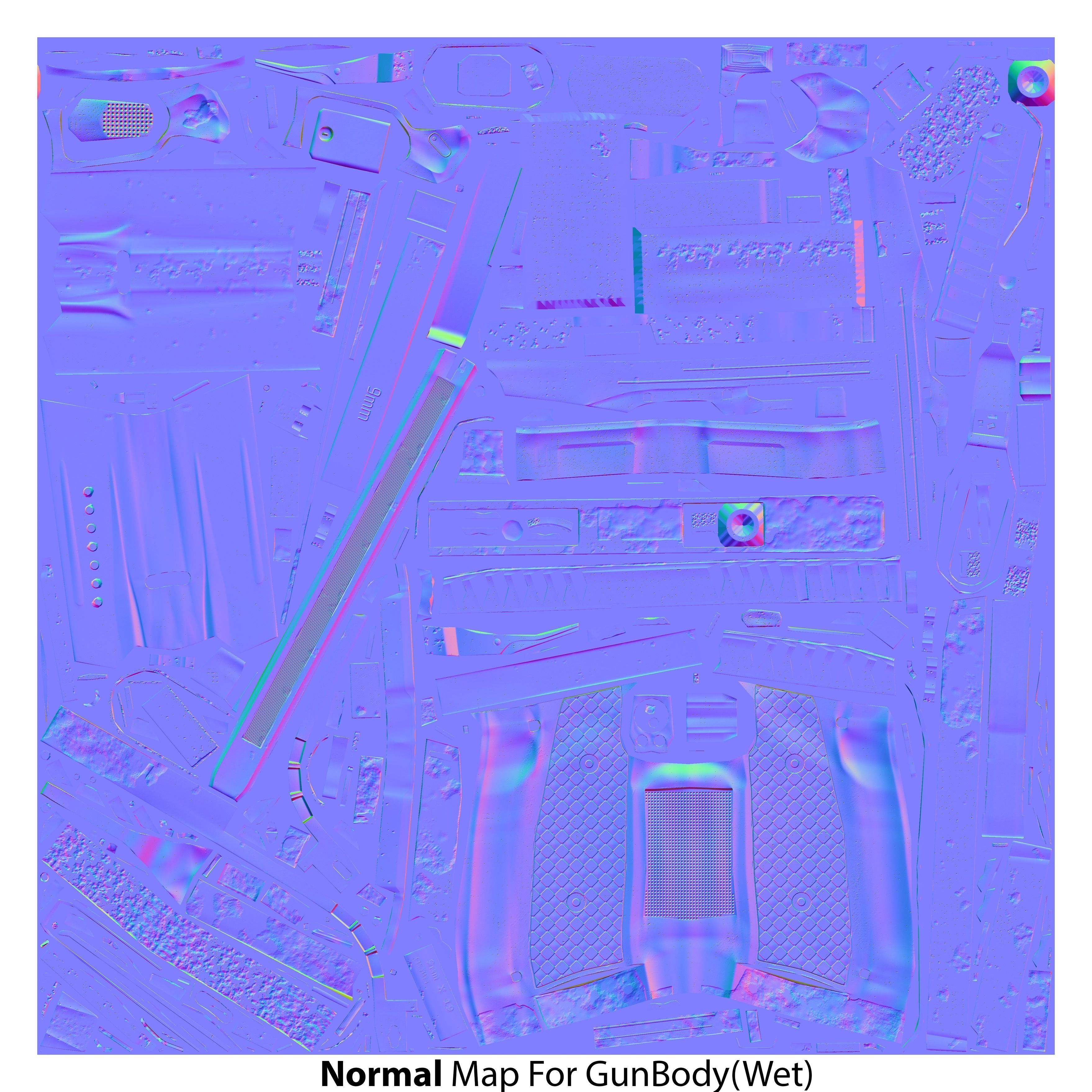 Laugo Arms Alien Pistol with LaserSight Suppressor Low-poly 3D model_30