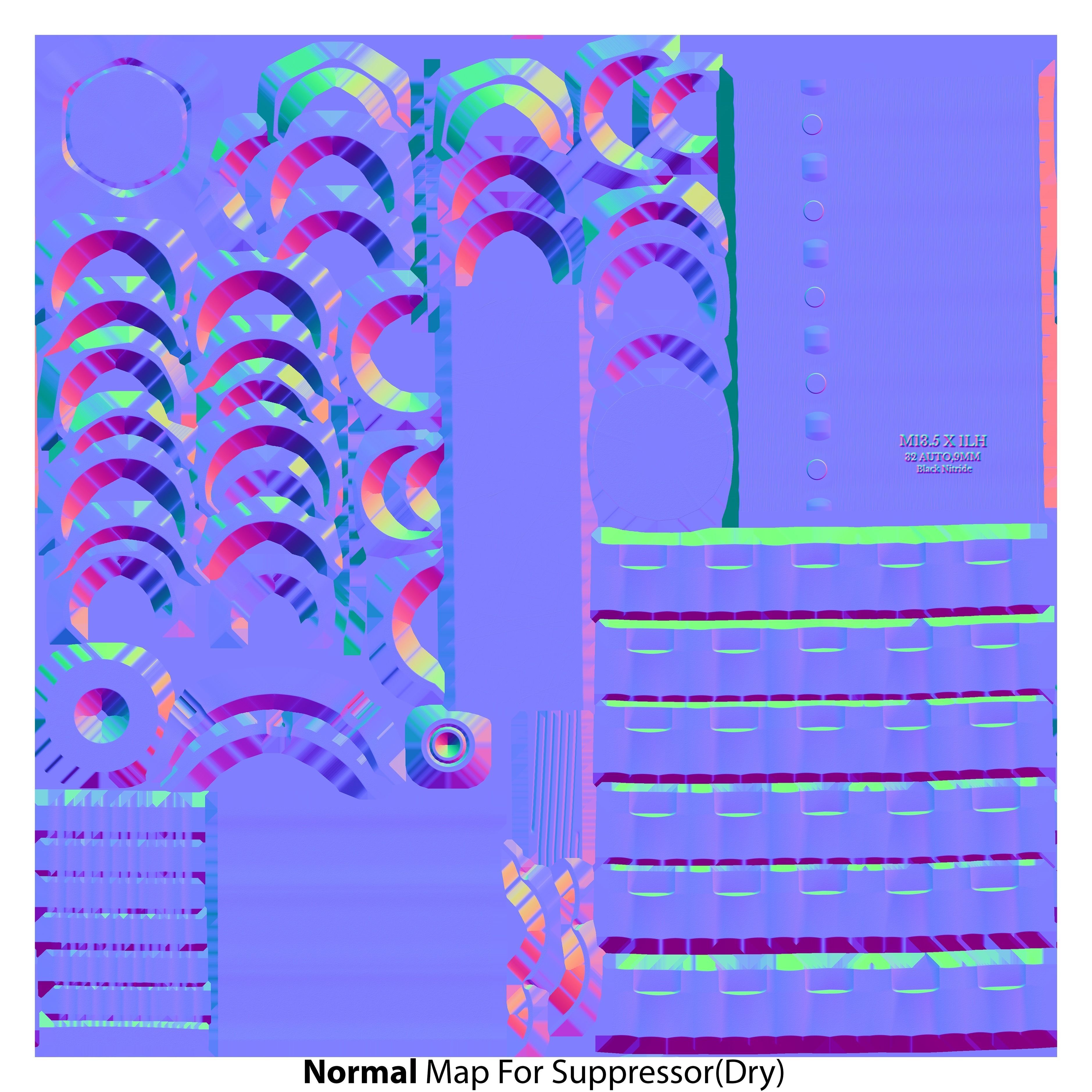 Laugo Arms Alien Pistol with LaserSight Suppressor Low-poly 3D model_37