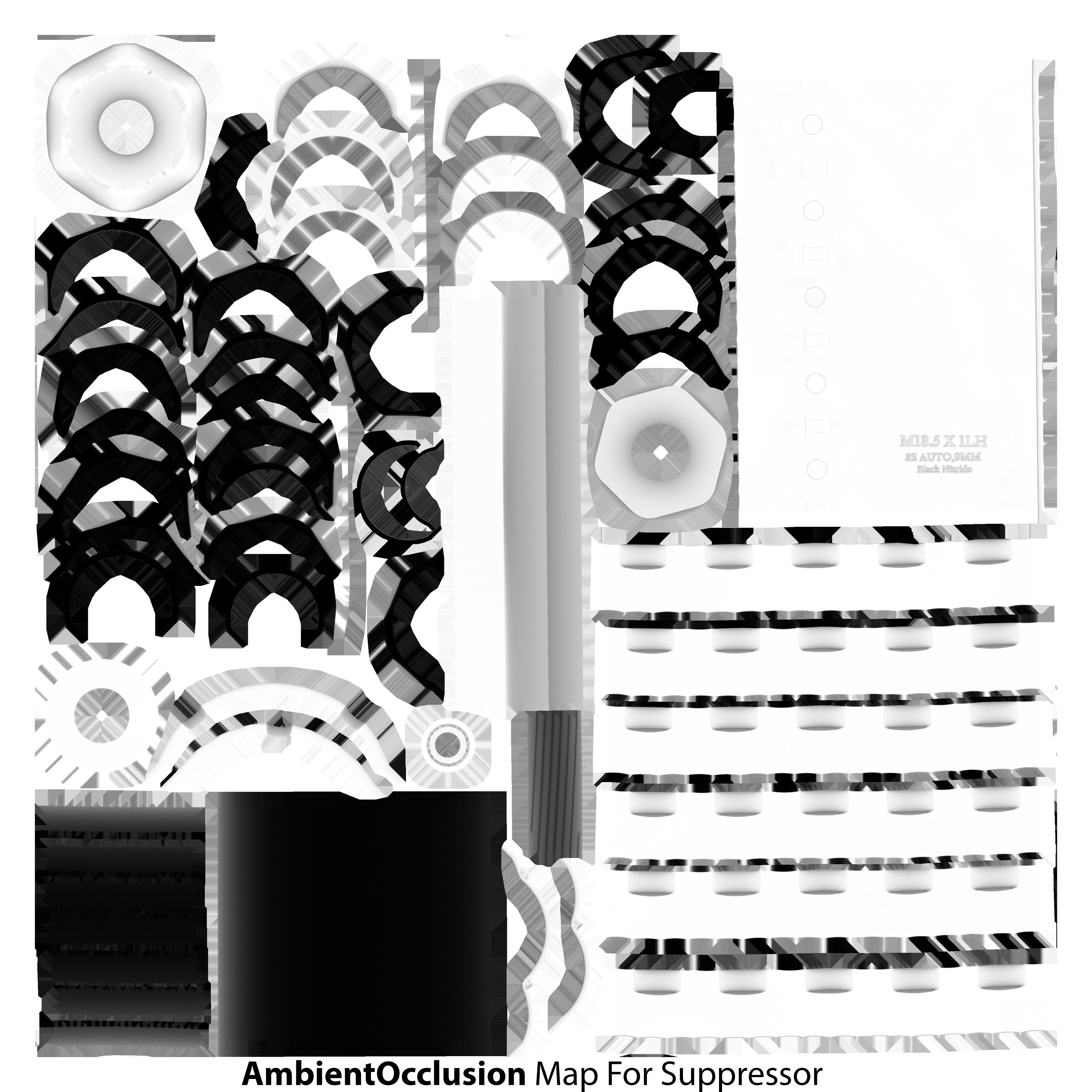 Laugo Arms Alien Pistol with LaserSight Suppressor Low-poly 3D model_40