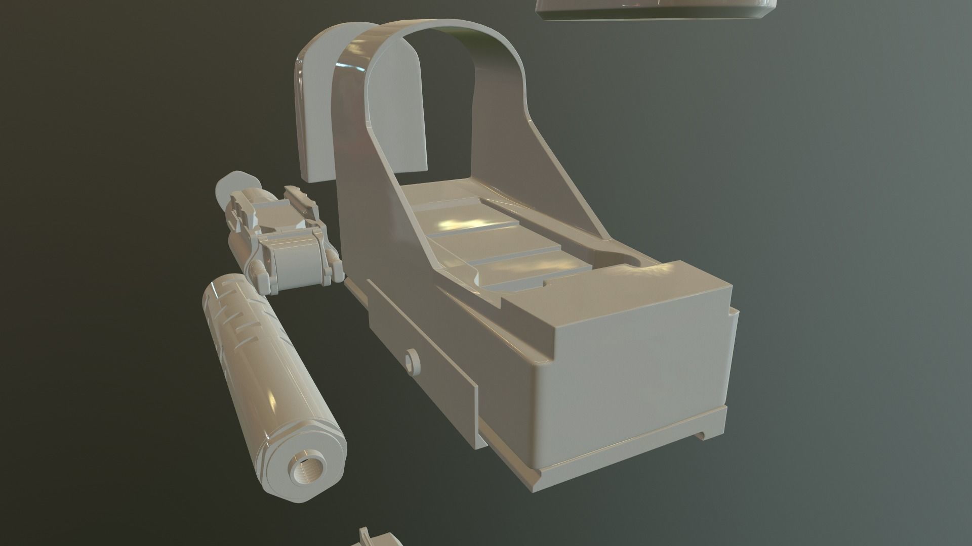 Laugo Arms Alien Pistol with LaserSight Suppressor Low-poly 3D model_81