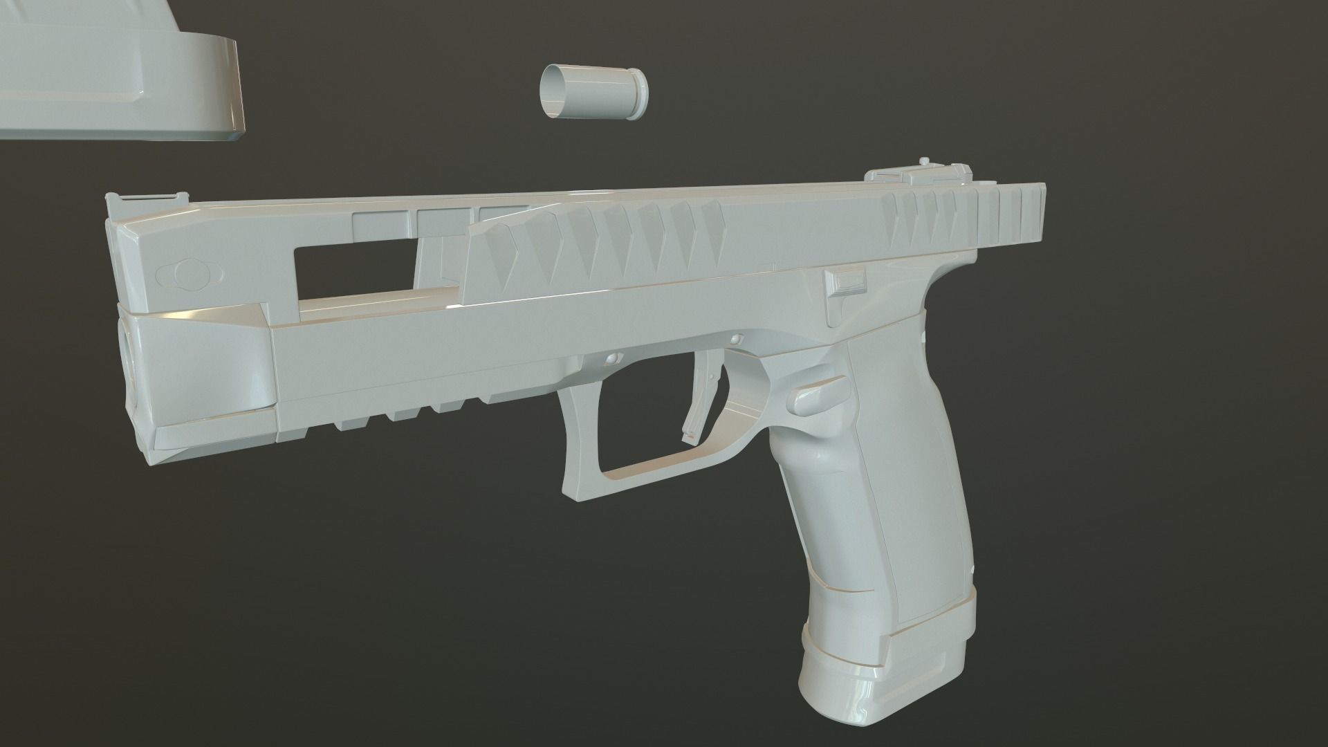 Laugo Arms Alien Pistol with LaserSight Suppressor Low-poly 3D model_72