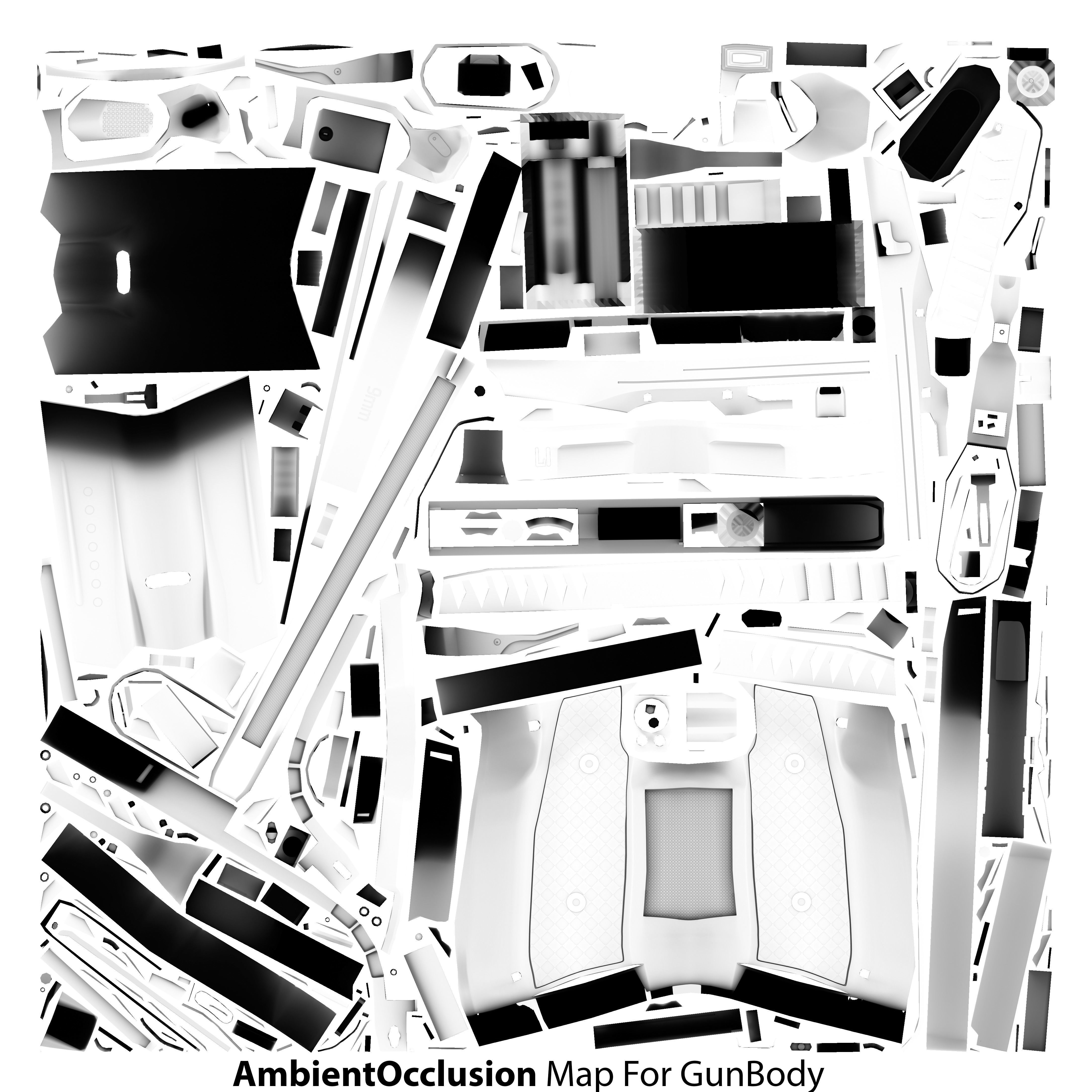 Laugo Arms Alien Pistol with LaserSight Suppressor Low-poly 3D model_29