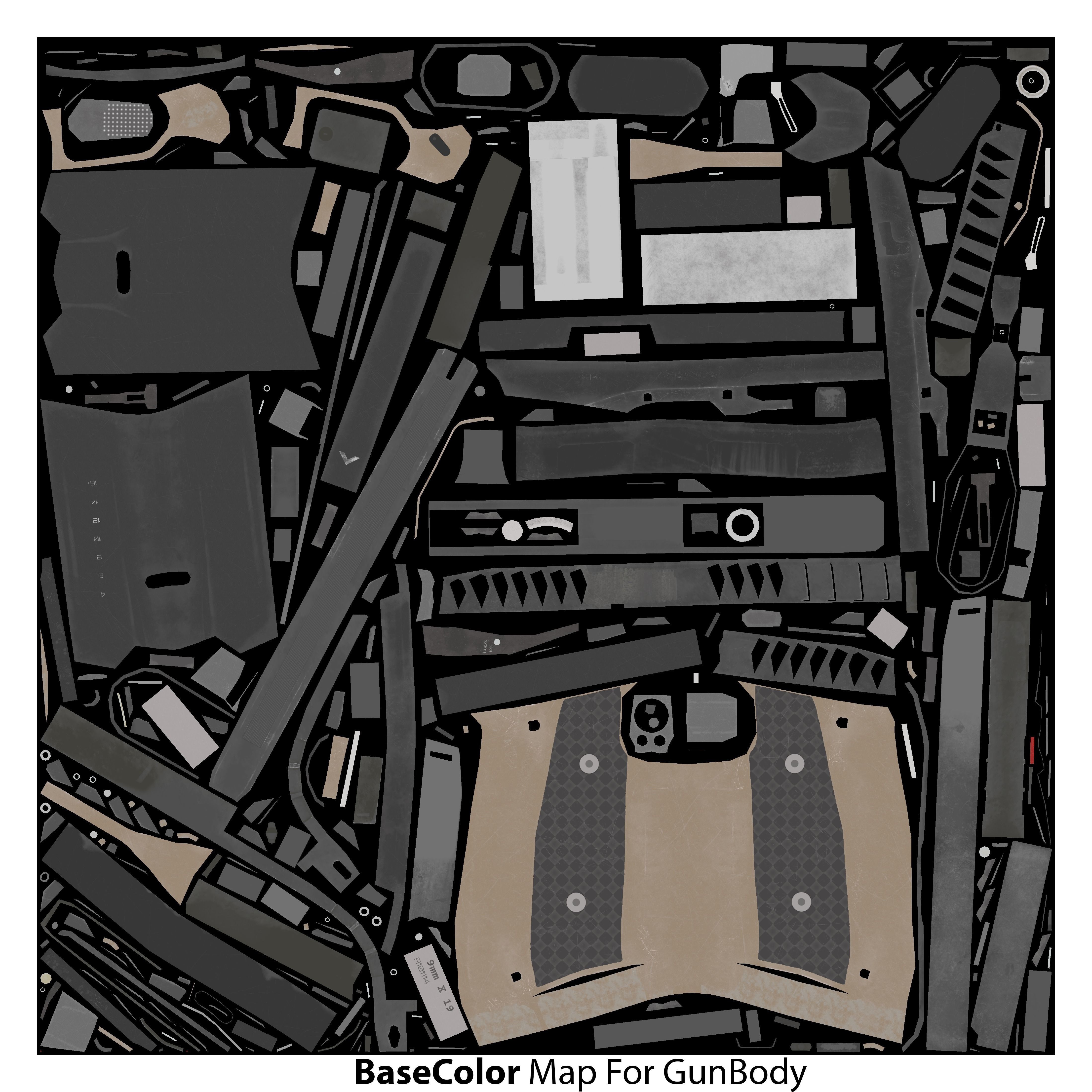 Laugo Arms Alien Pistol with LaserSight Suppressor Low-poly 3D model_25